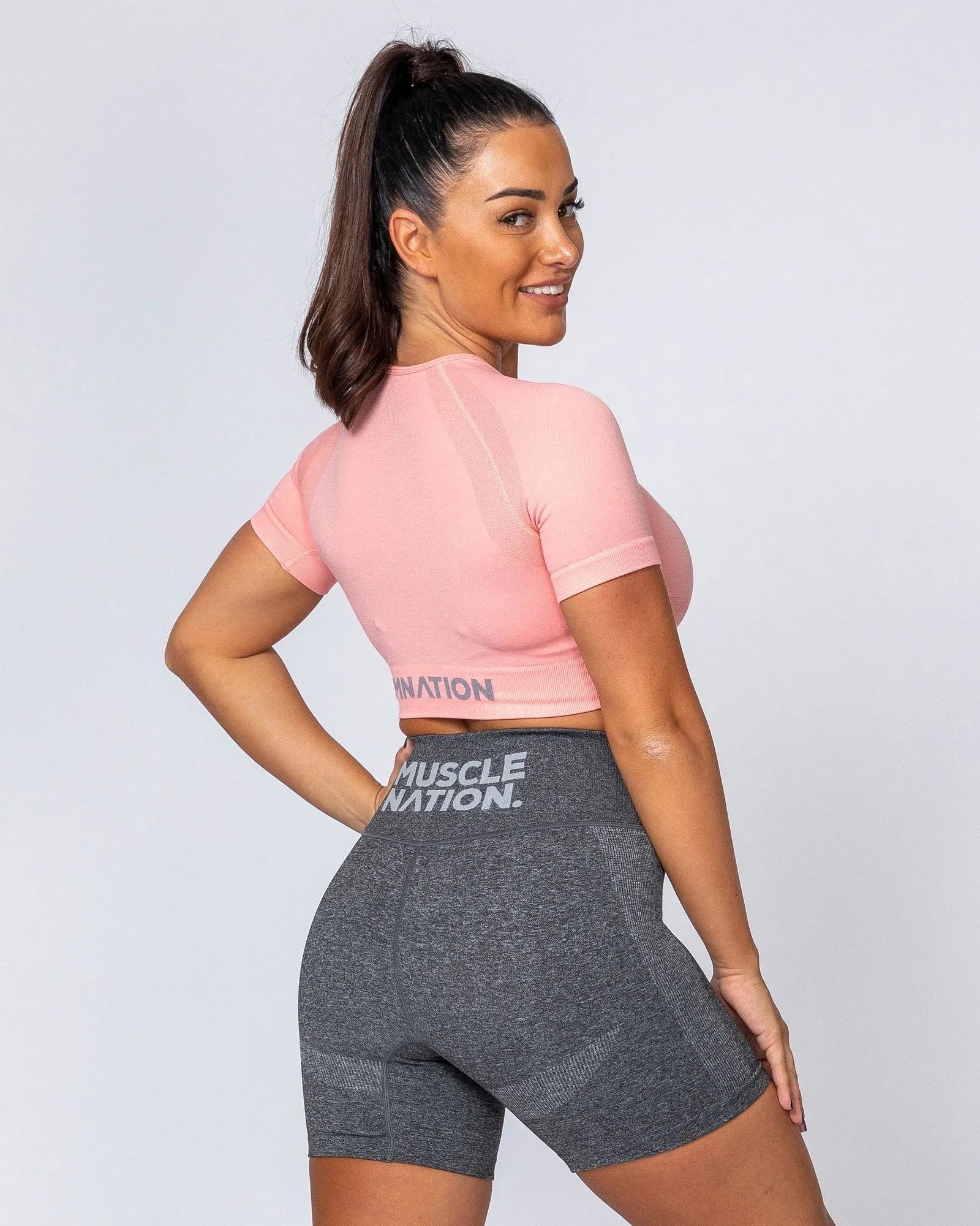 Classic Seamless Tee - Ballet Pink Marl sold by Muscle Nation product image thumbnail 2