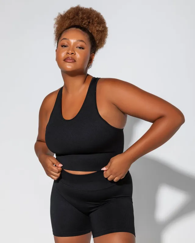 Longline Seamless Bra - Black sold by Muscle Nation