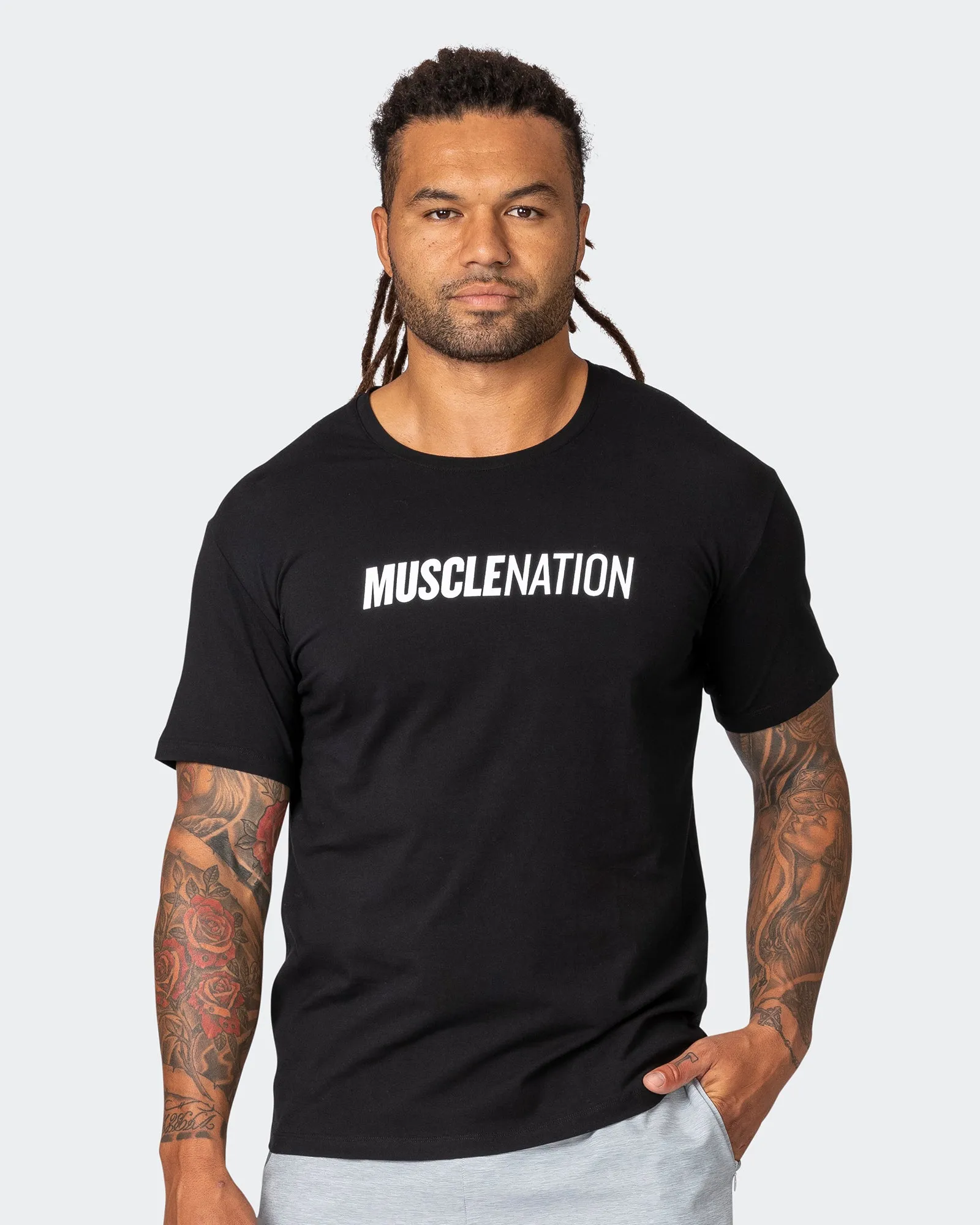 Strike Tee - Black / White sold by Muscle Nation