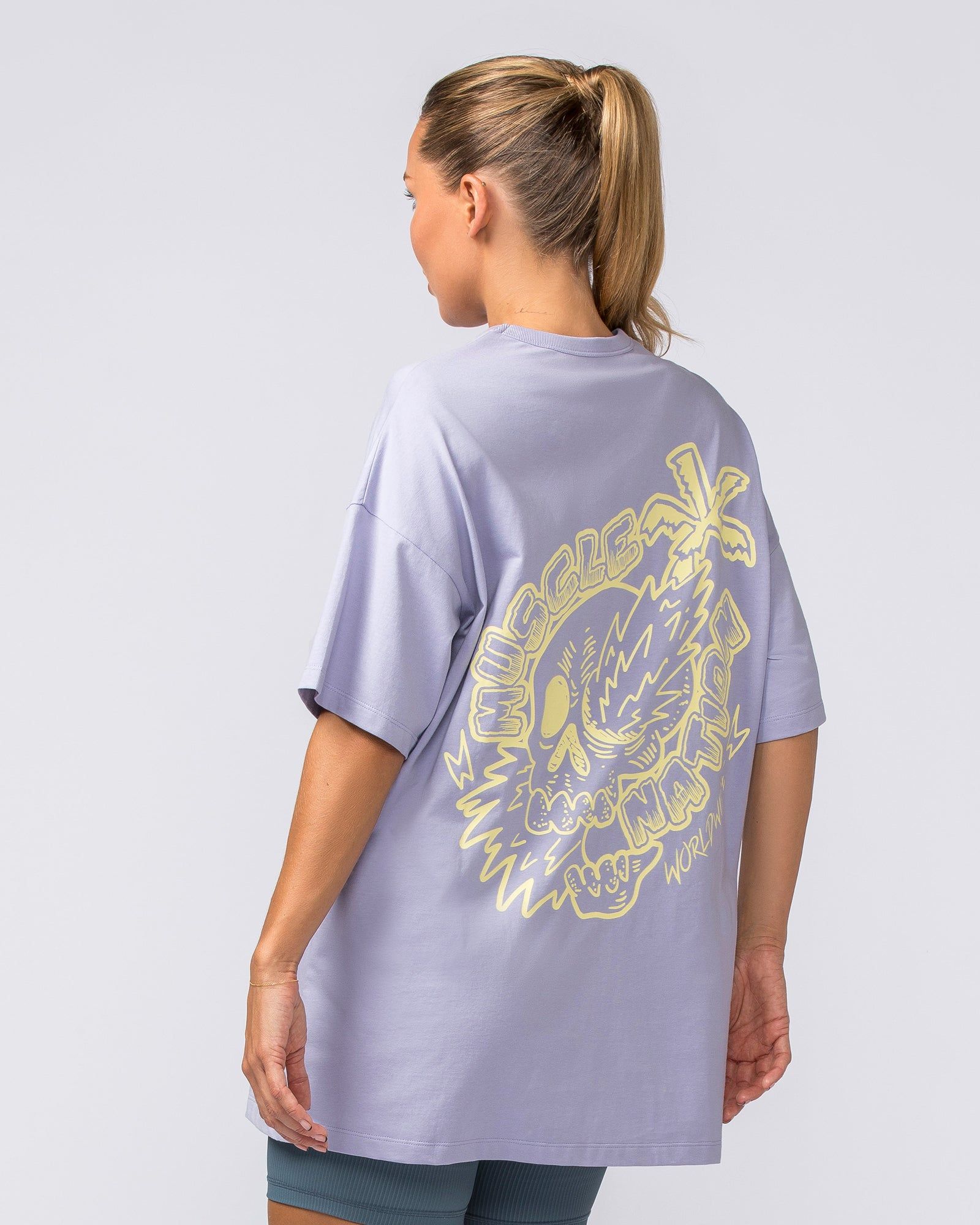 Womens Palmy Days Oversized Tee - Pale Purple sold by Muscle Nation product image thumbnail 4