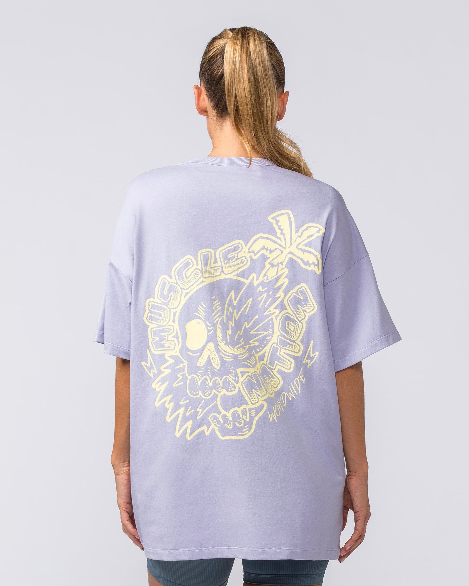 Womens Palmy Days Oversized Tee - Pale Purple sold by Muscle Nation product image thumbnail 5