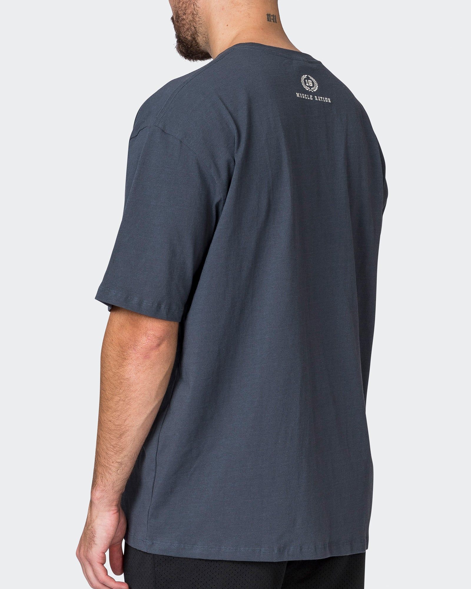 MN Varsity Oversized Tee - Thunder sold by Muscle Nation product image thumbnail 5