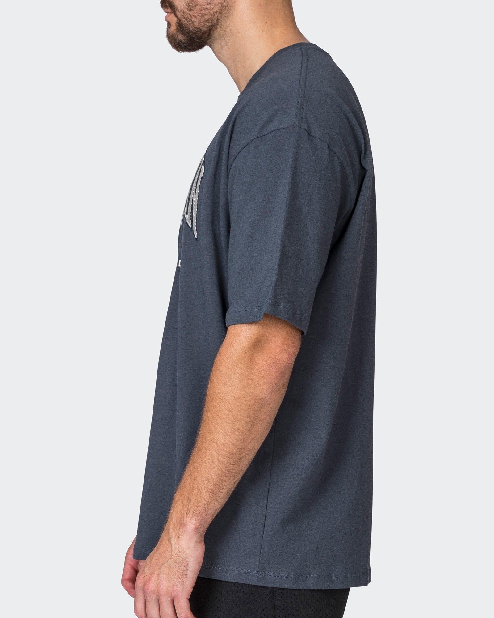 MN Varsity Oversized Tee - Thunder sold by Muscle Nation product image thumbnail 4