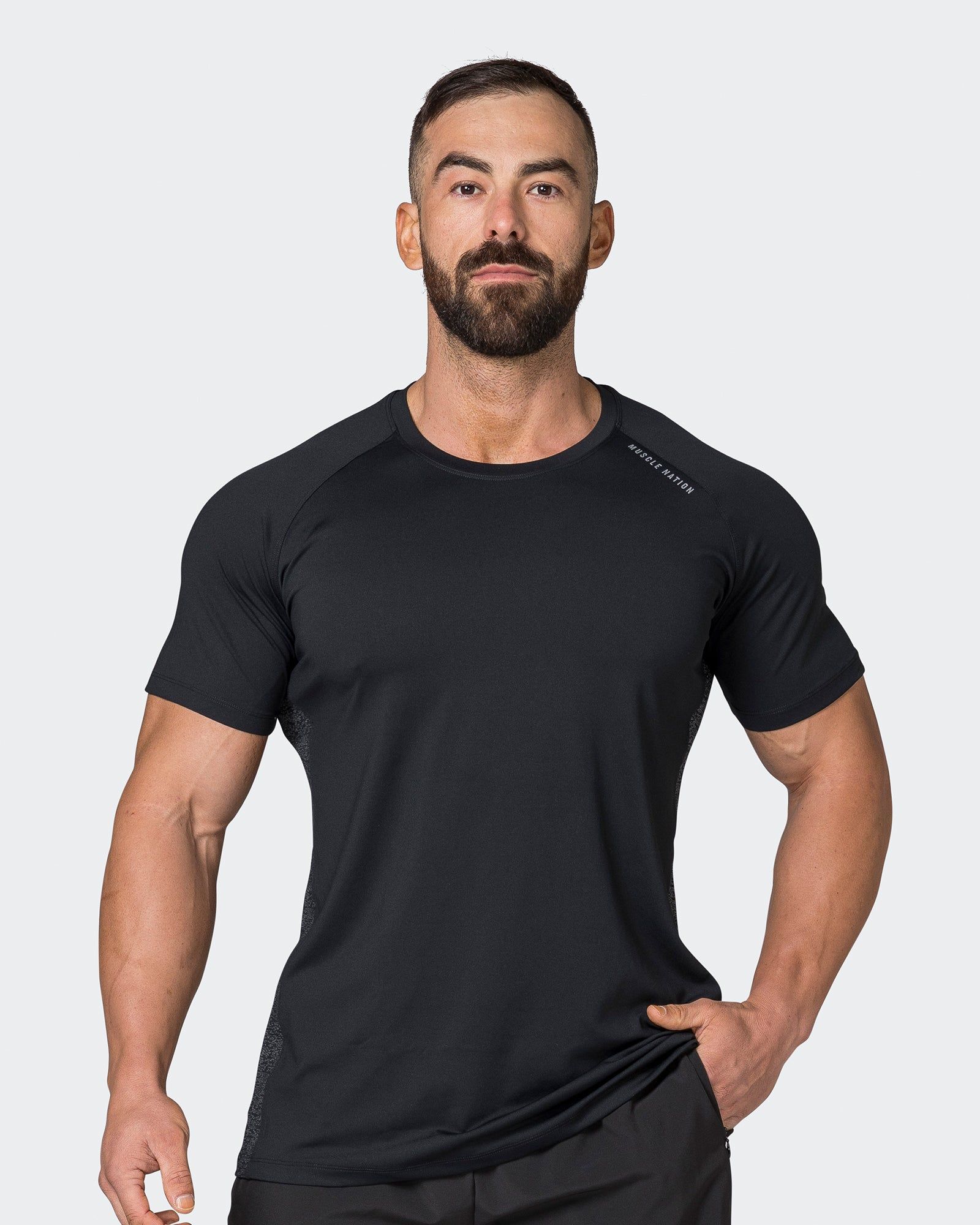 Reflective Running Tee - Black sold by Muscle Nation
