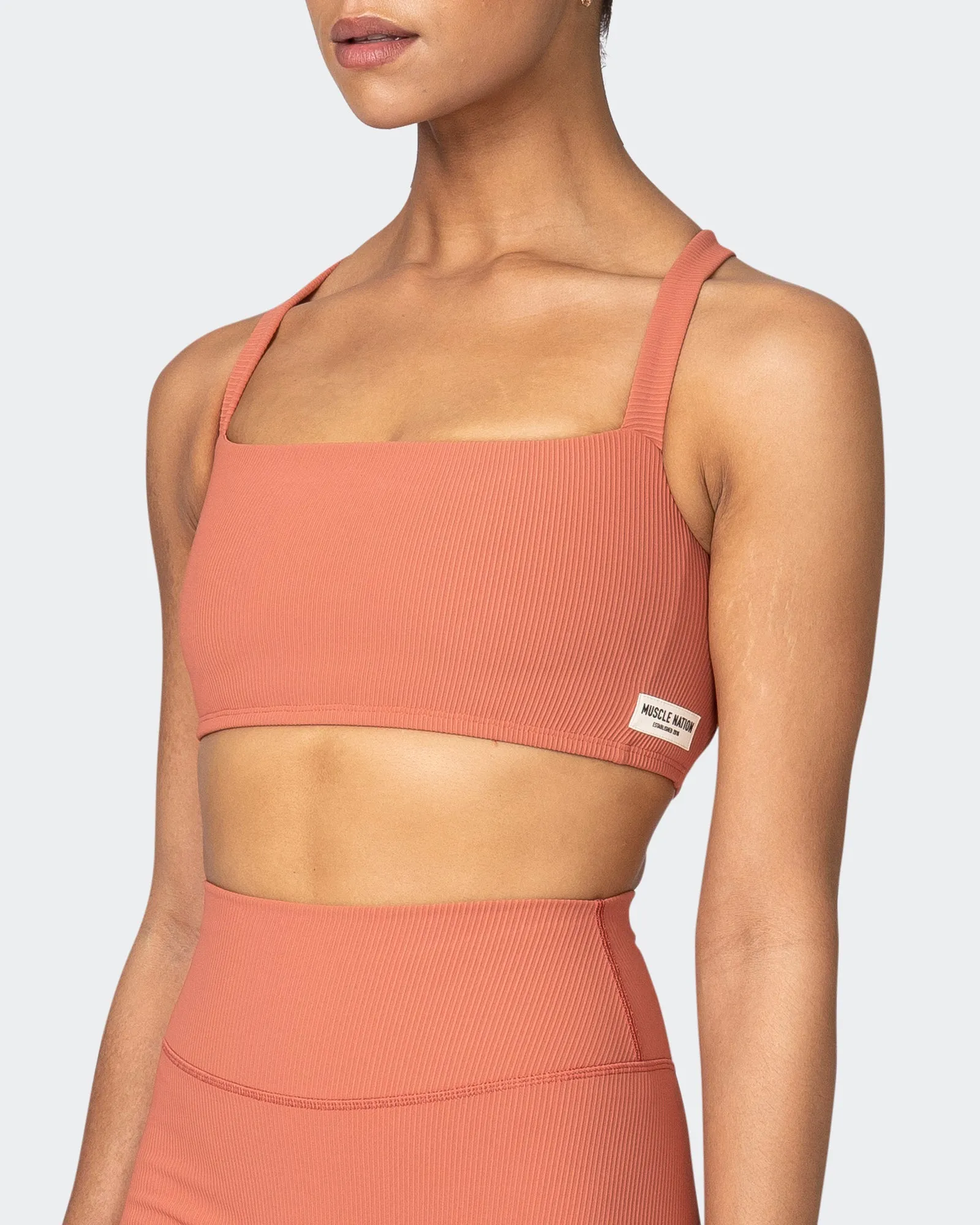 Twist Rib Bra - Burnt Sienna sold by Muscle Nation product image thumbnail 3