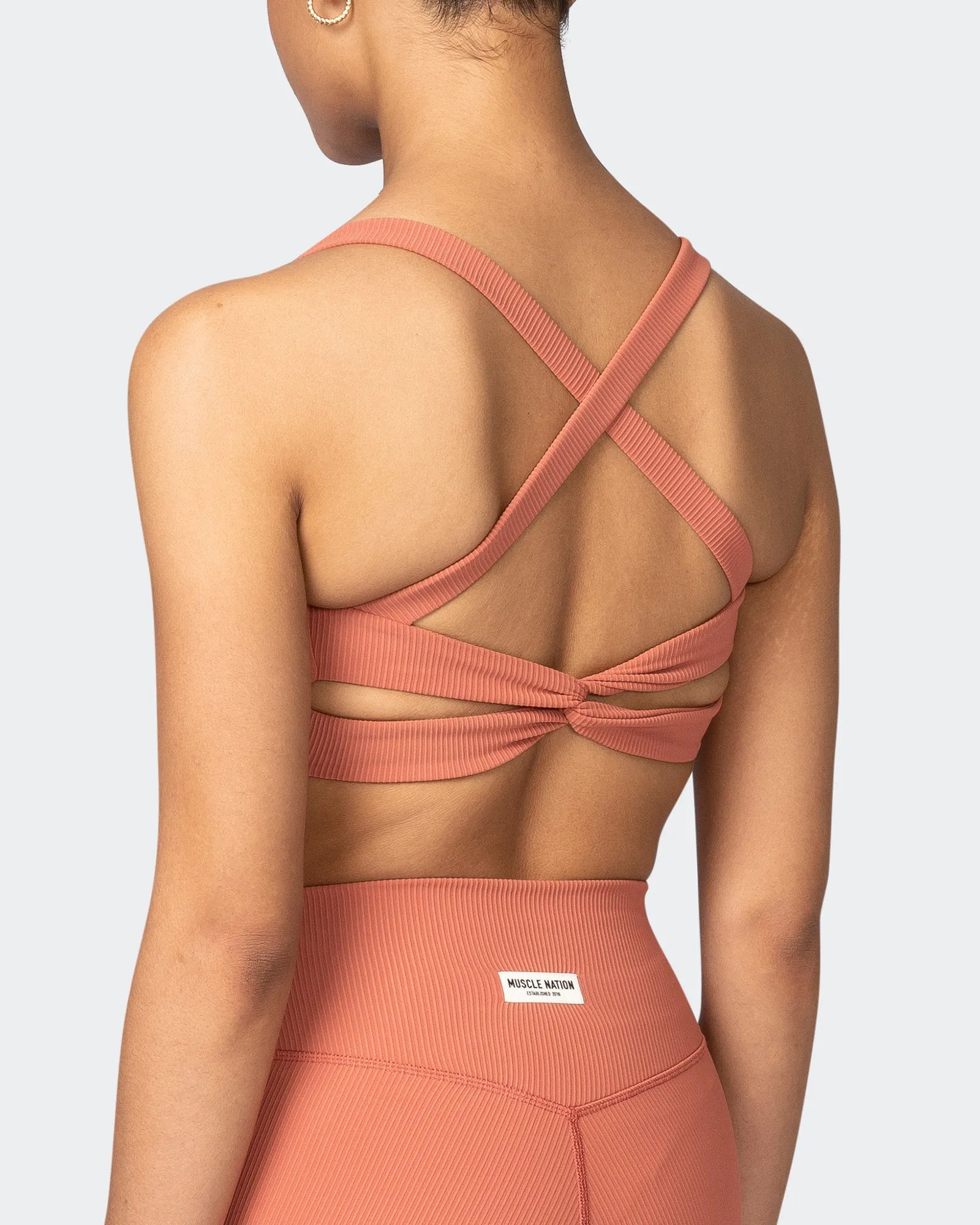 Twist Rib Bra - Burnt Sienna sold by Muscle Nation product image thumbnail 5