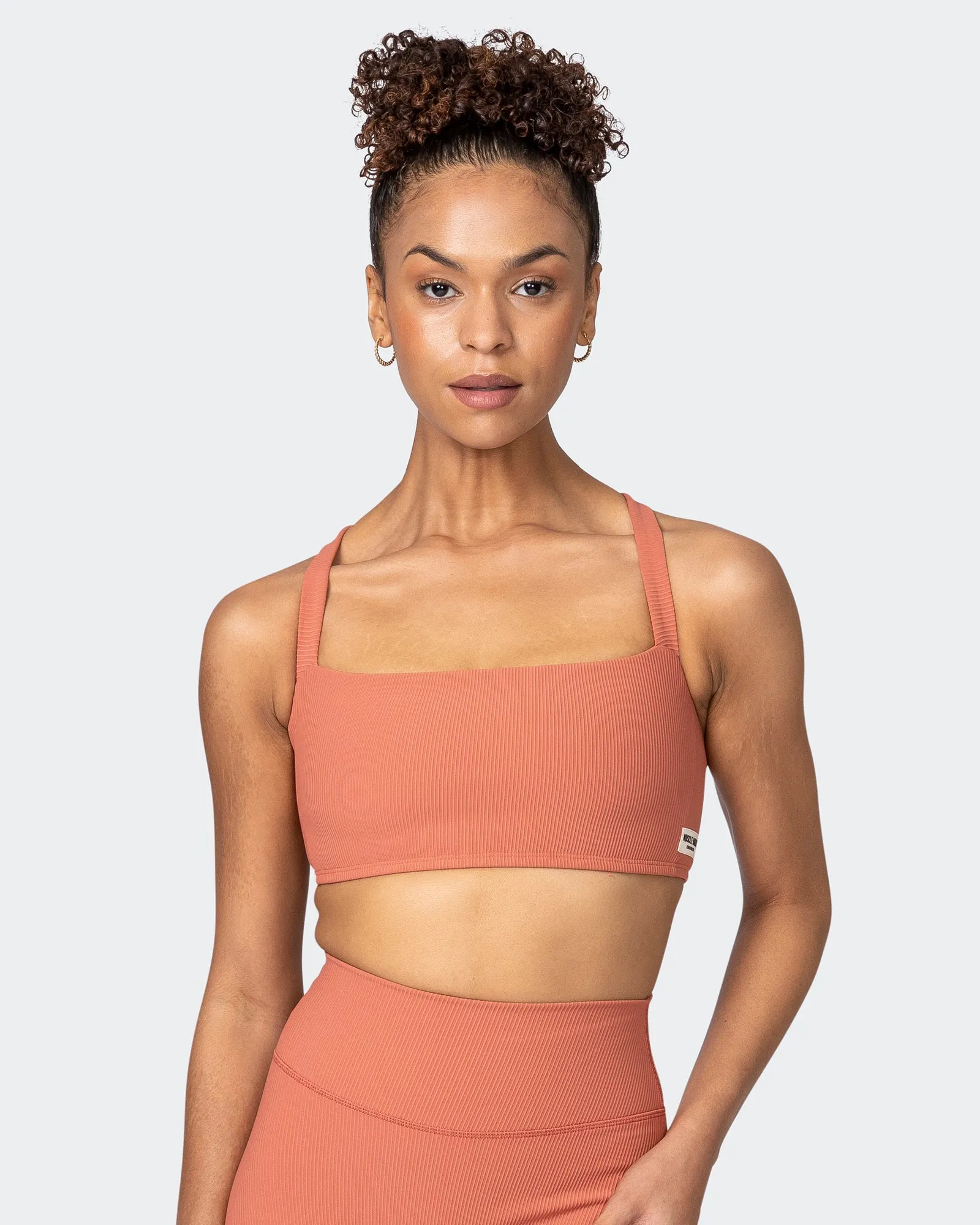Twist Rib Bra - Burnt Sienna sold by Muscle Nation