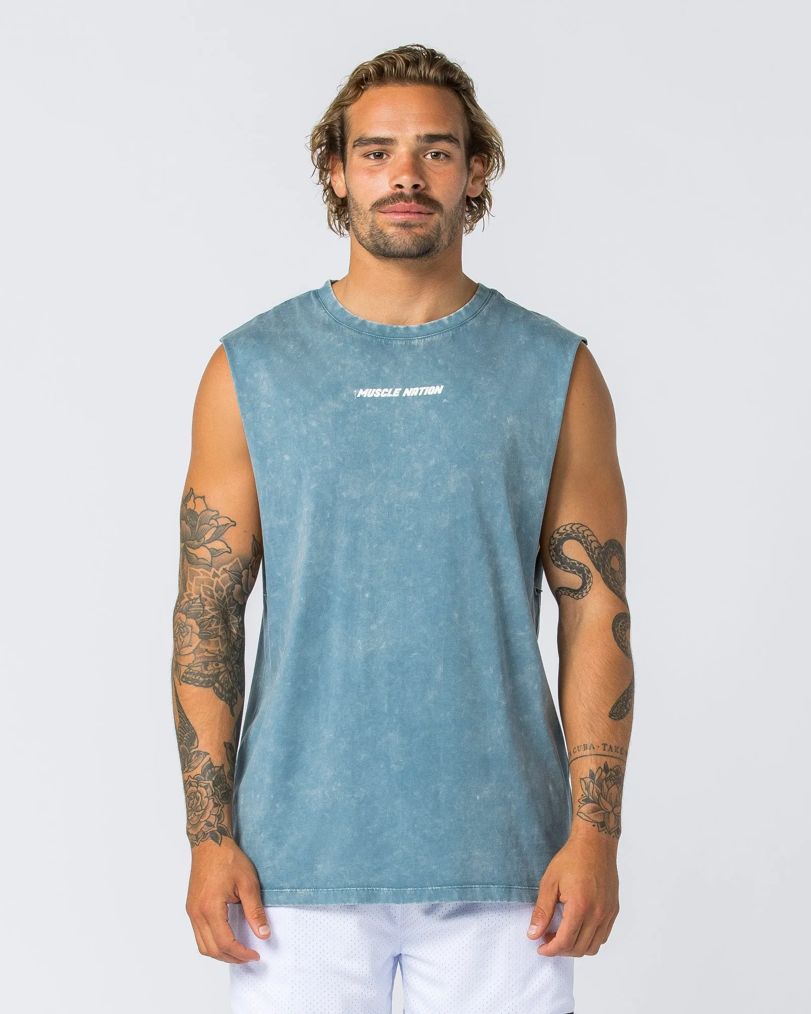 Boxy Vintage Tank - Washed Elemental Blue sold by Muscle Nation product image thumbnail 2