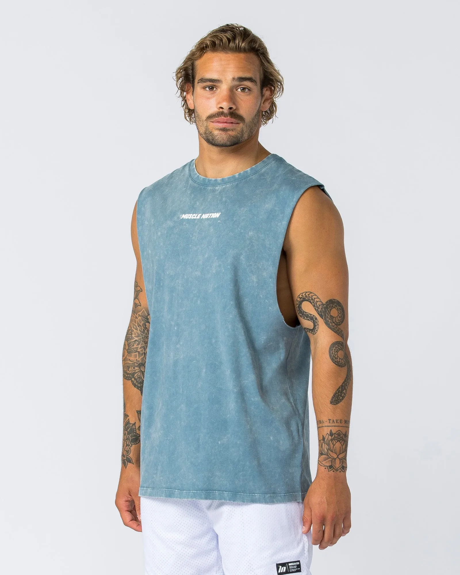 Boxy Vintage Tank - Washed Elemental Blue sold by Muscle Nation product image thumbnail 3