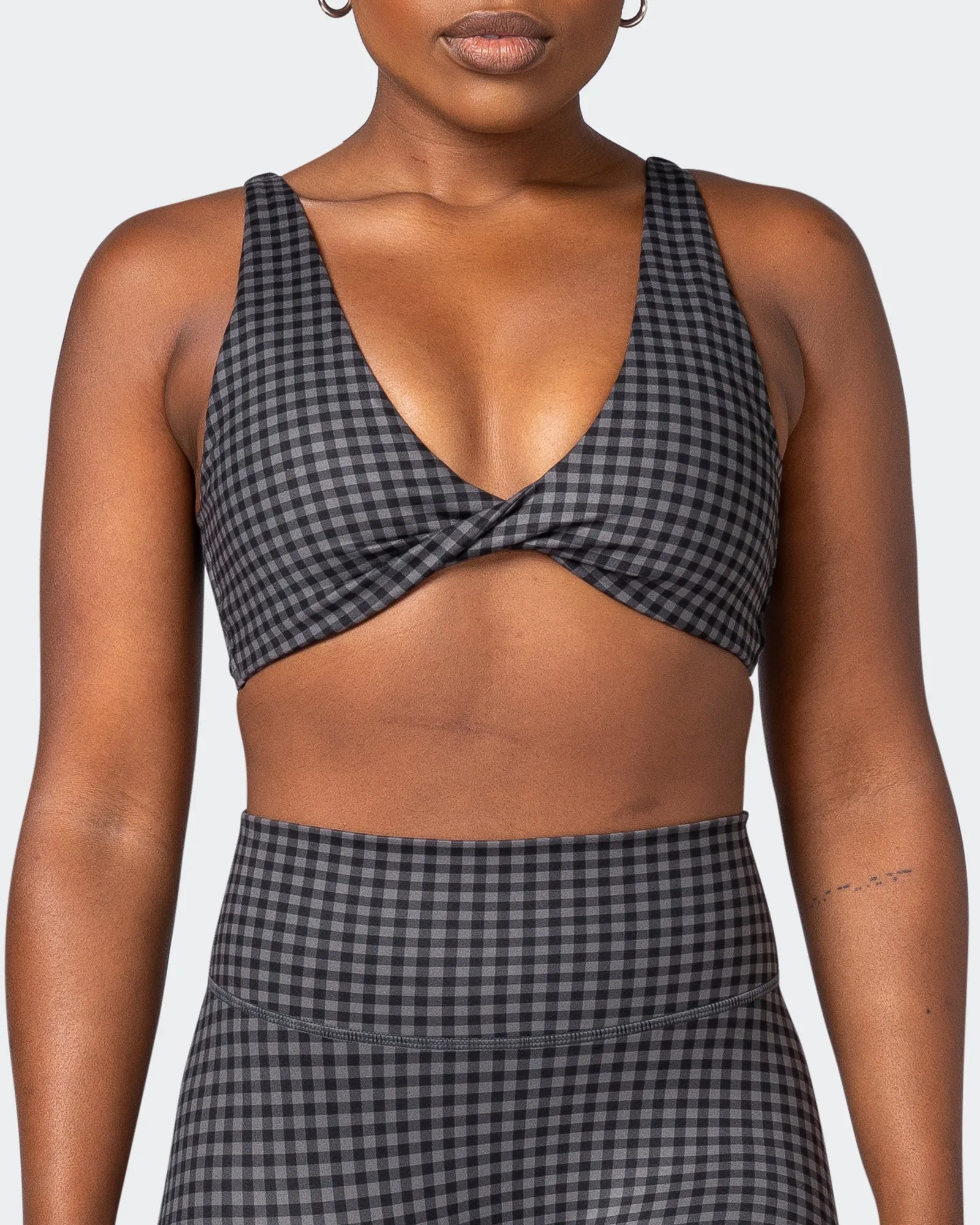Demi Bralette - Monochrome Check Print sold by Muscle Nation product image thumbnail 2