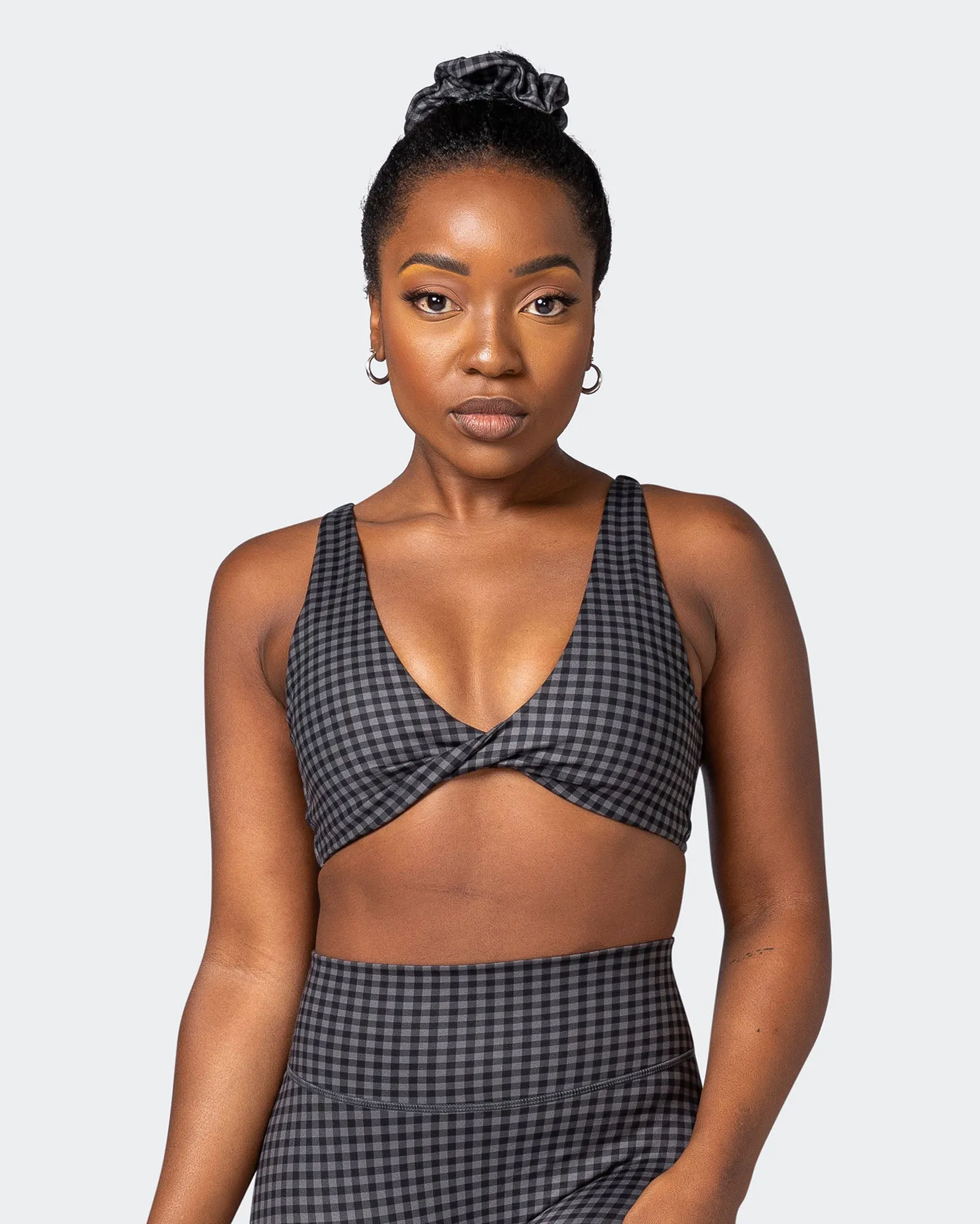 Demi Bralette - Monochrome Check Print sold by Muscle Nation