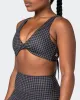 Demi Bralette - Monochrome Check Print sold by Muscle Nation