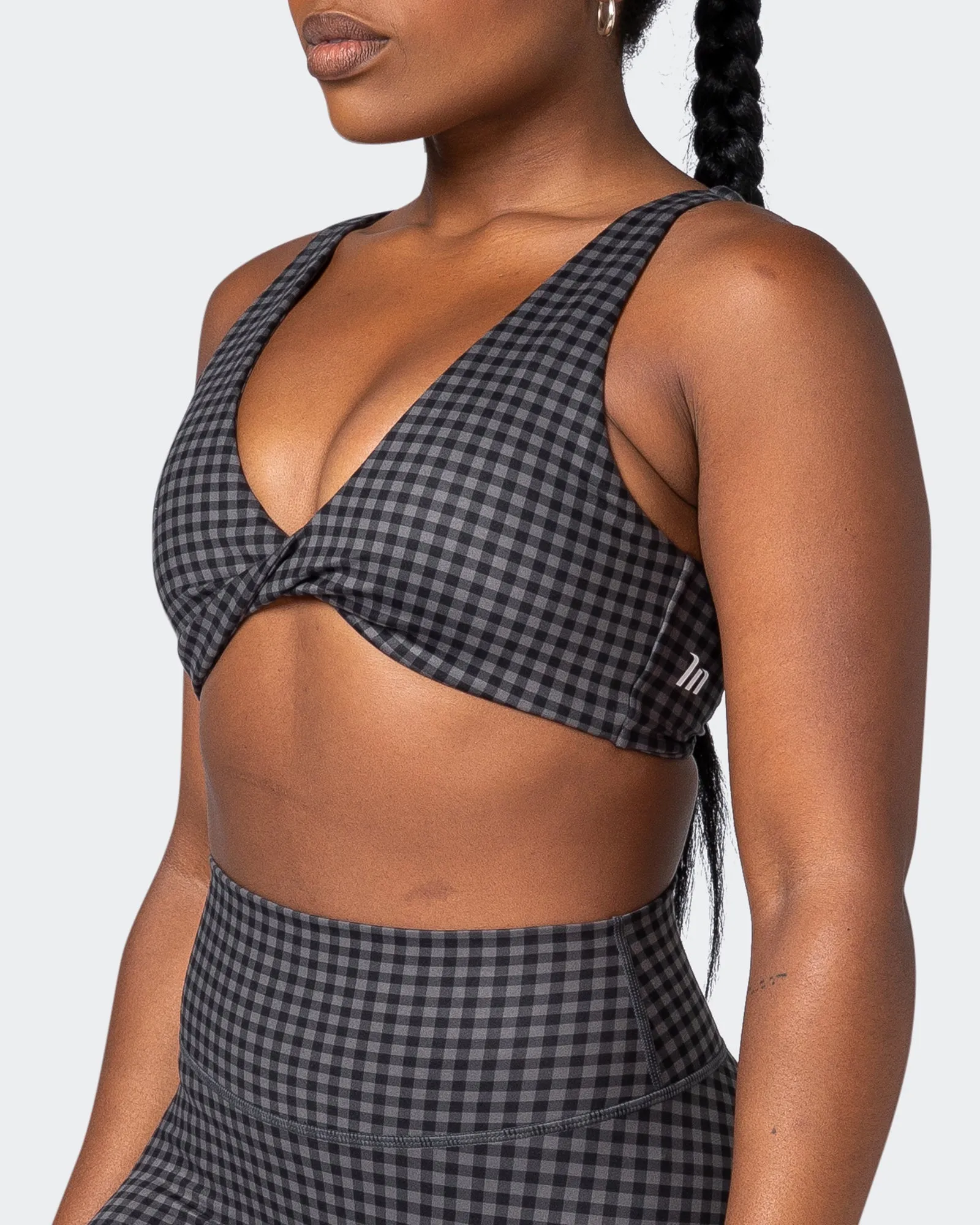 Demi Bralette - Monochrome Check Print sold by Muscle Nation product image thumbnail 3