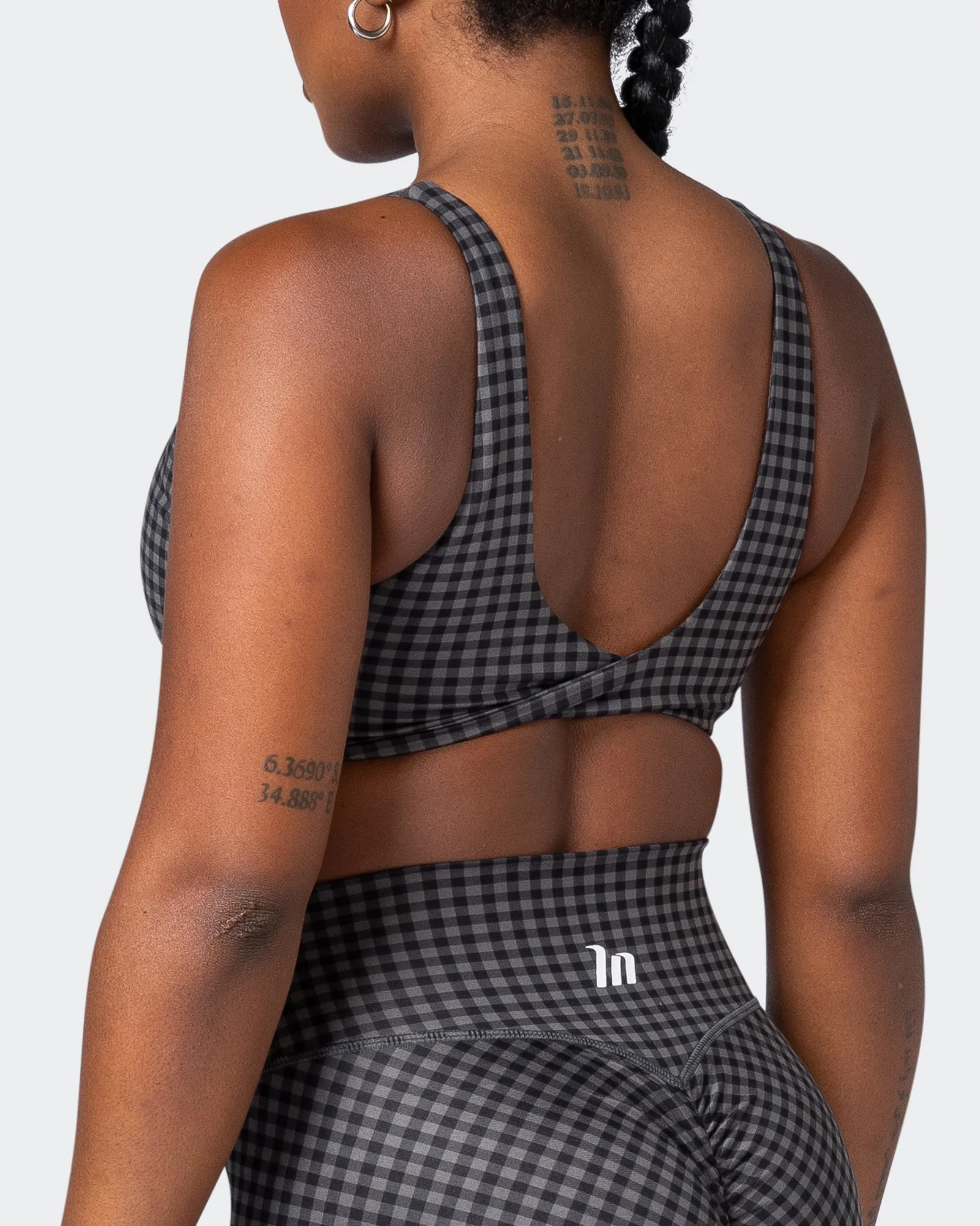 Demi Bralette - Monochrome Check Print sold by Muscle Nation product image thumbnail 5