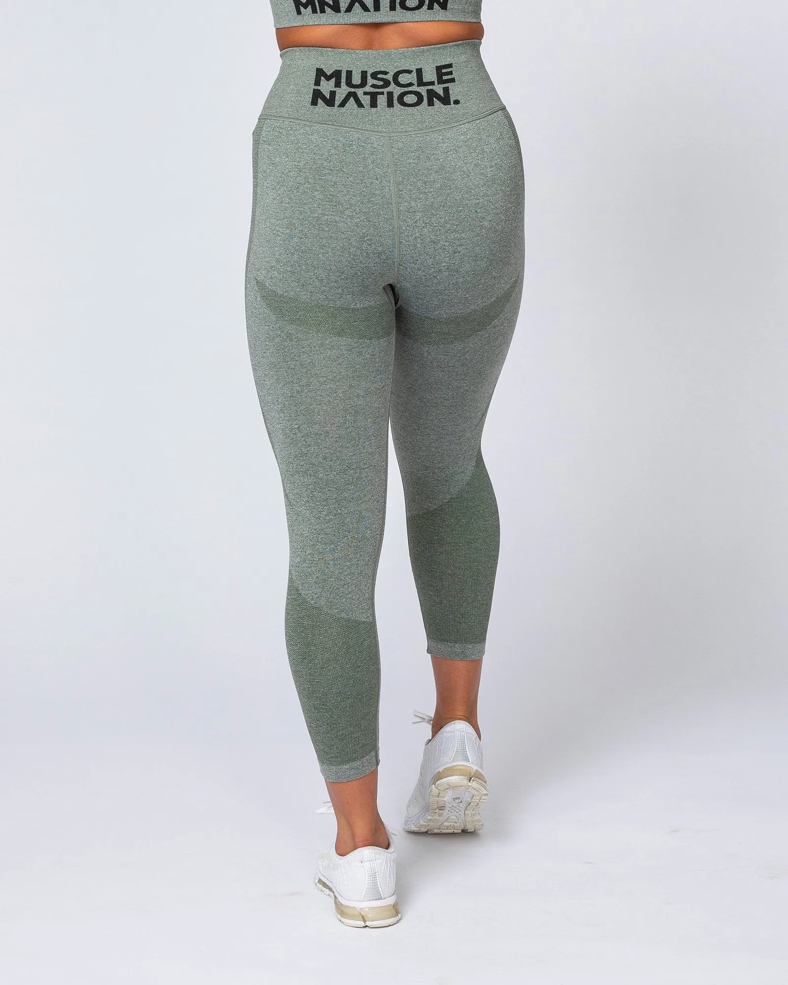 Shape Up Seamless 7/8 Leggings - Khaki Marl sold by Muscle Nation