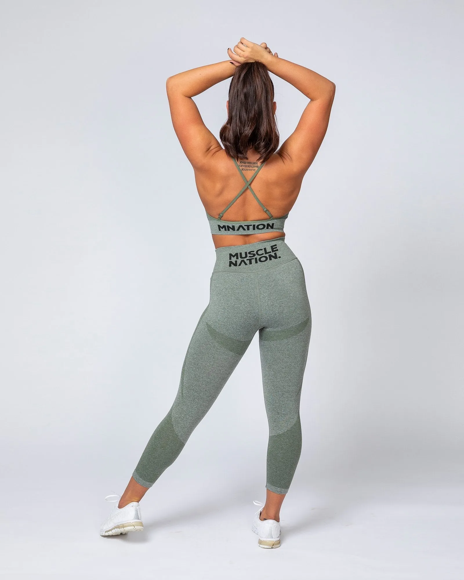 Shape Up Seamless 7/8 Leggings - Khaki Marl sold by Muscle Nation product image thumbnail 2