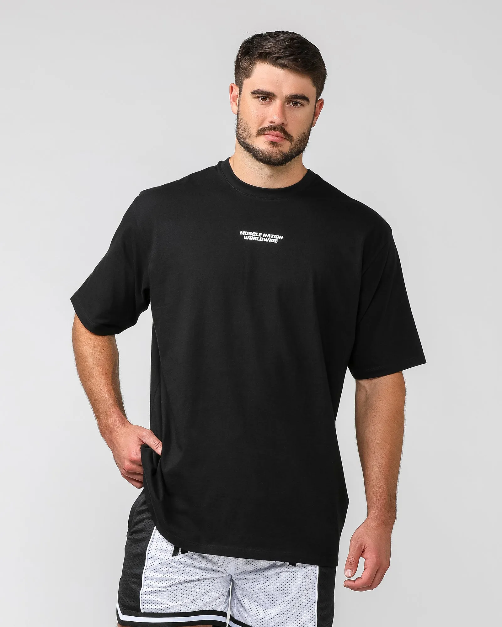 Represent Oversized Tee - Black sold by Muscle Nation