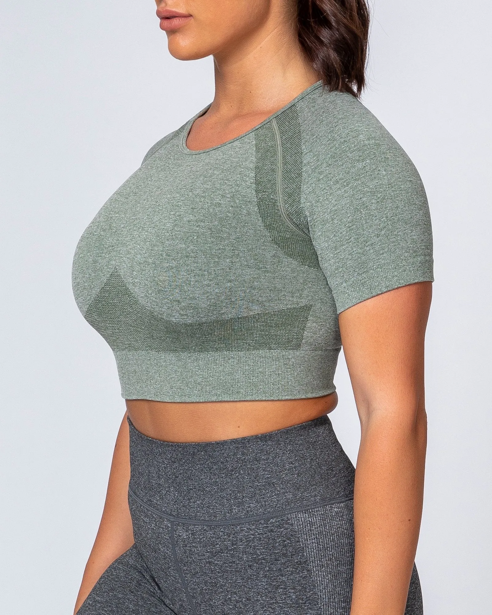 Classic Seamless Tee - Khaki Marl sold by Muscle Nation product image thumbnail 4