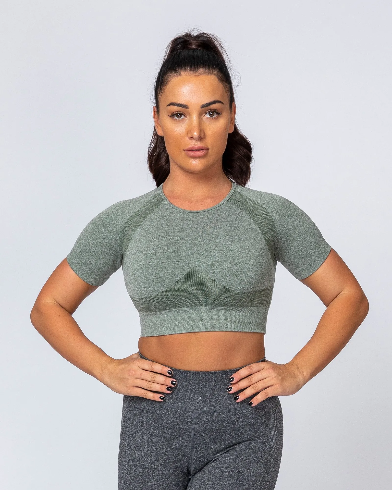 Classic Seamless Tee - Khaki Marl sold by Muscle Nation product image thumbnail 3