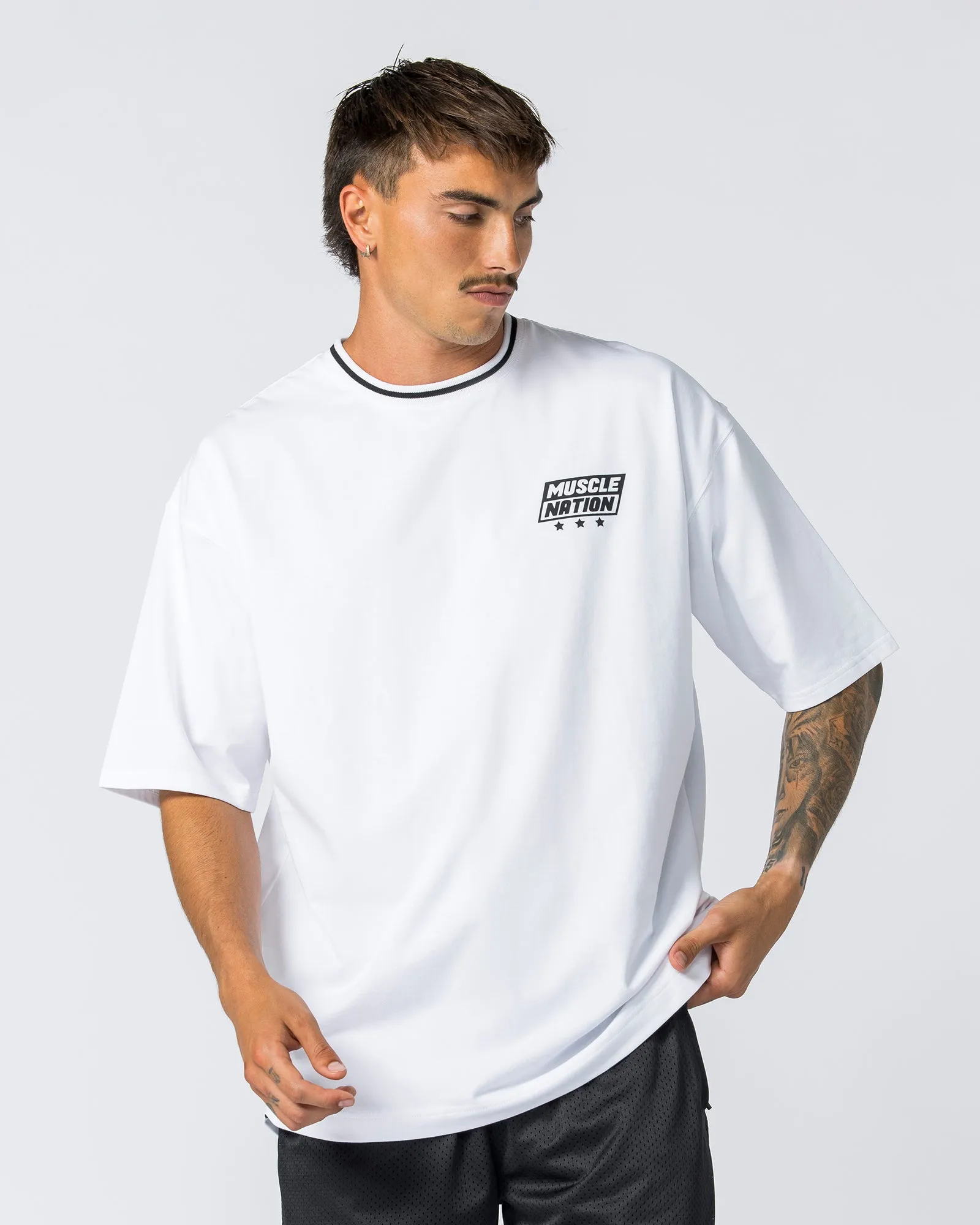 Throwback Oversized Tee - White sold by Muscle Nation product image thumbnail 2