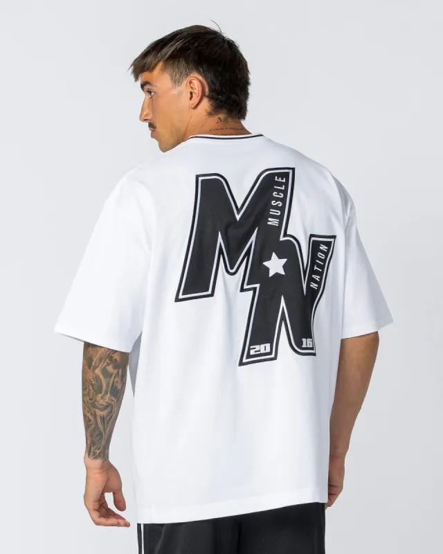 Throwback Oversized Tee - White sold by Muscle Nation