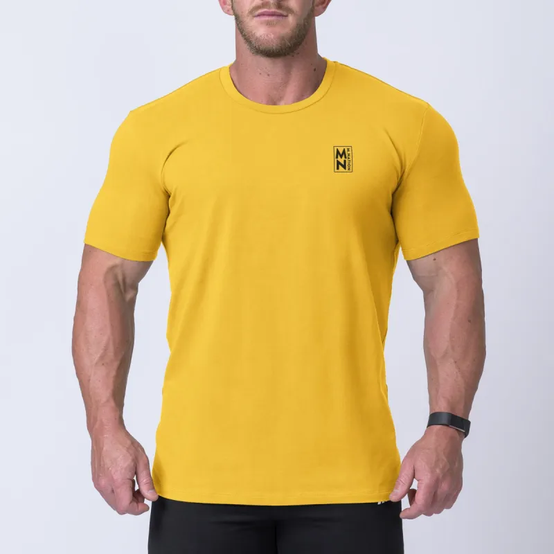 Box Logo Casual Tee - Mango / Black sold by Muscle Nation