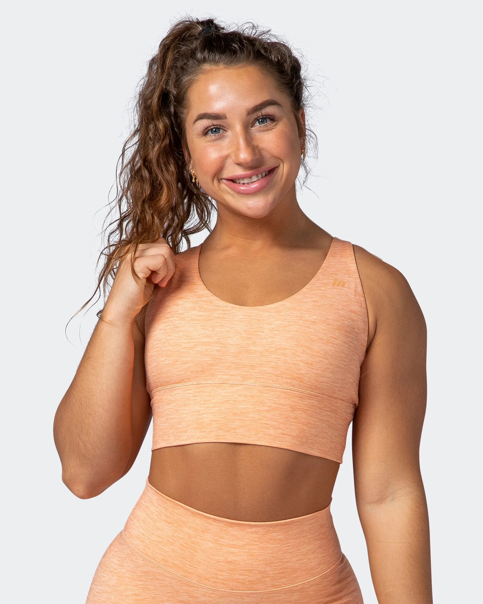 Lift Longline Bra - Apricot Marl sold by Muscle Nation