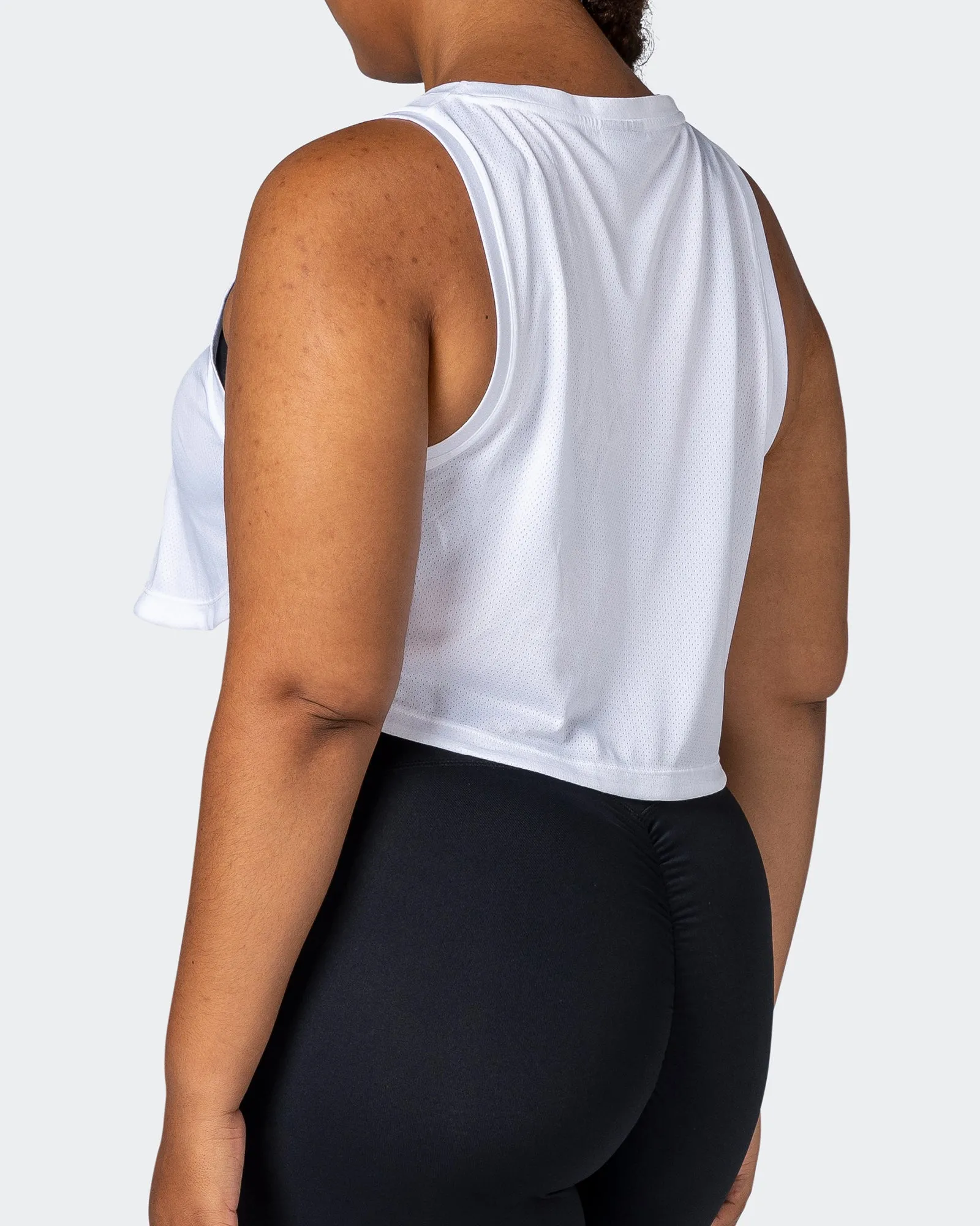 Limitless Cropped Training Tank - White sold by Muscle Nation product image thumbnail 5
