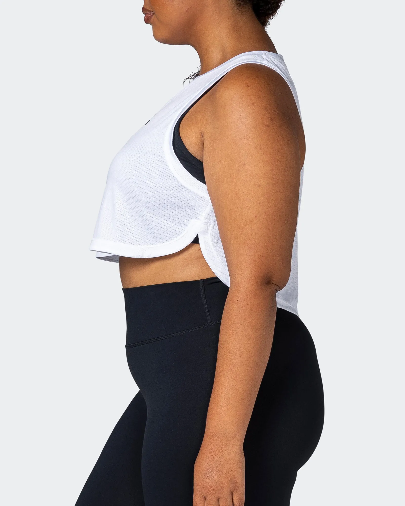 Limitless Cropped Training Tank - White sold by Muscle Nation product image thumbnail 4
