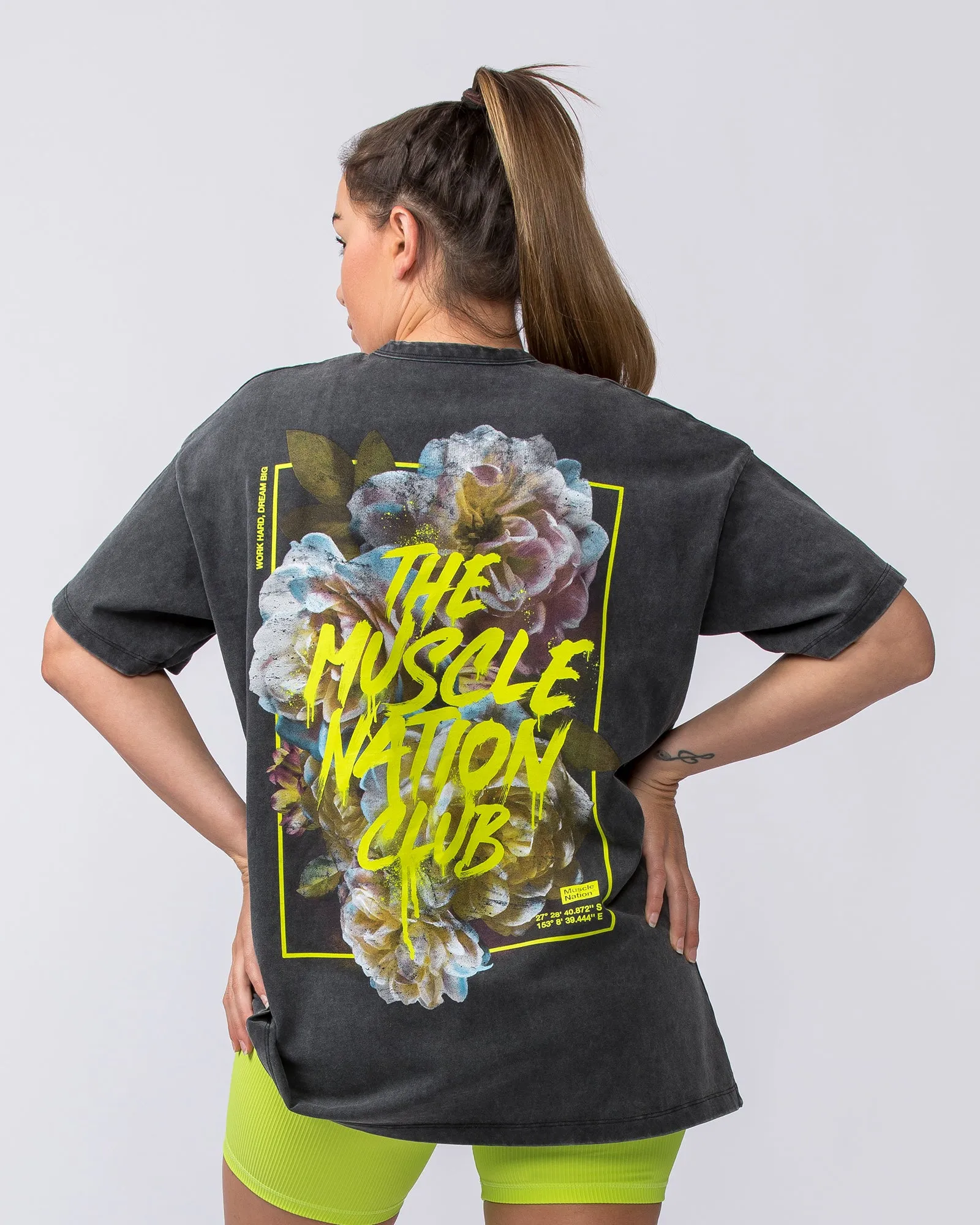 Womens Neon Rose Vintage Tee - Washed Black sold by Muscle Nation product image thumbnail 5