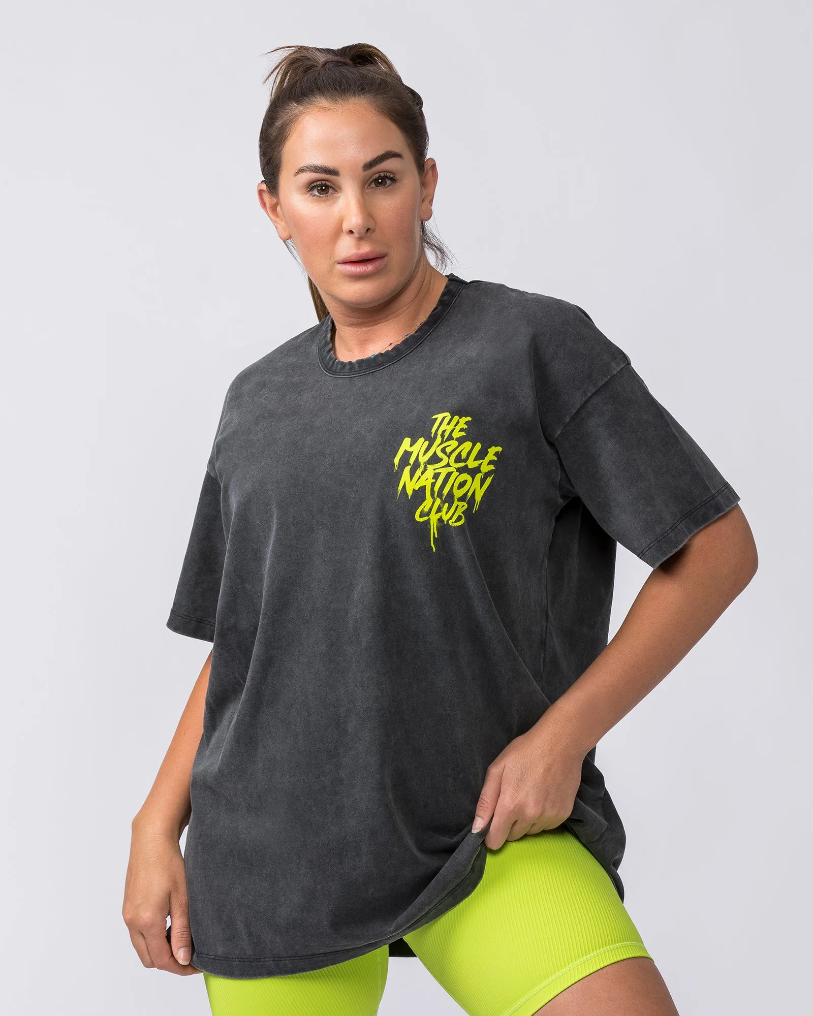 Womens Neon Rose Vintage Tee - Washed Black sold by Muscle Nation product image thumbnail 4