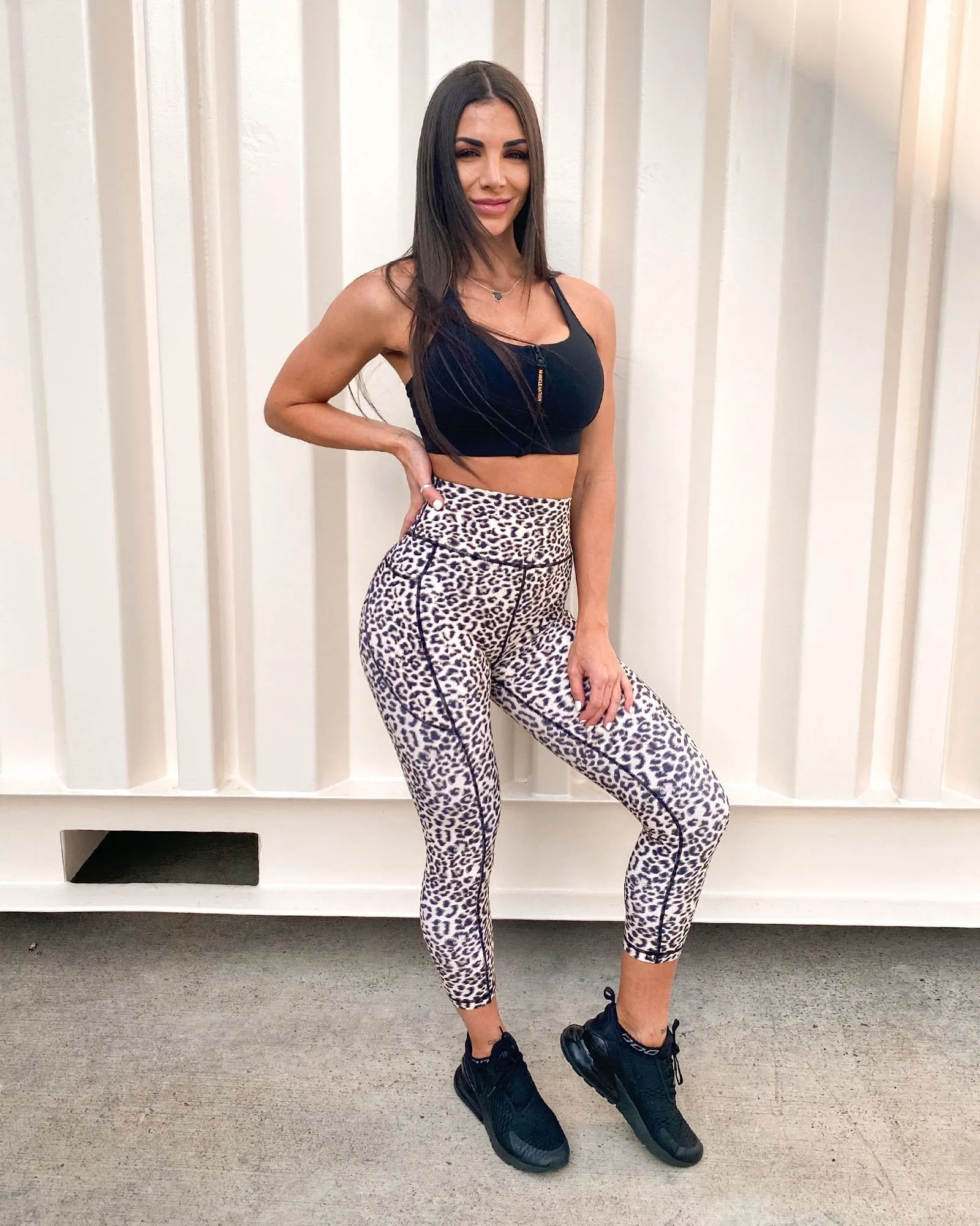 Signature 7/8 Pocket Leggings - Yellow Leopard sold by Muscle Nation product image thumbnail 4