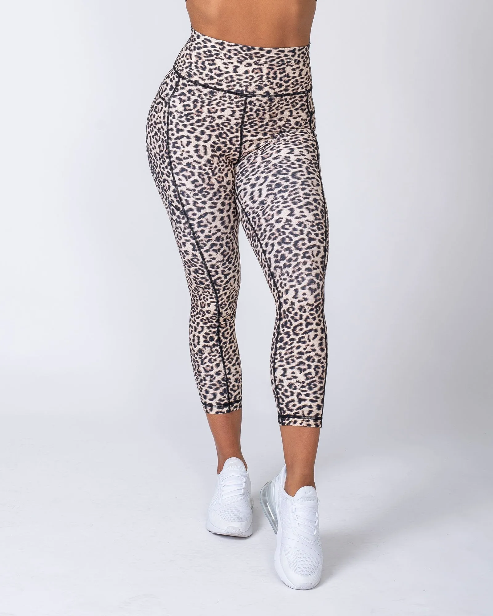 Signature 7/8 Pocket Leggings - Yellow Leopard sold by Muscle Nation product image thumbnail 5