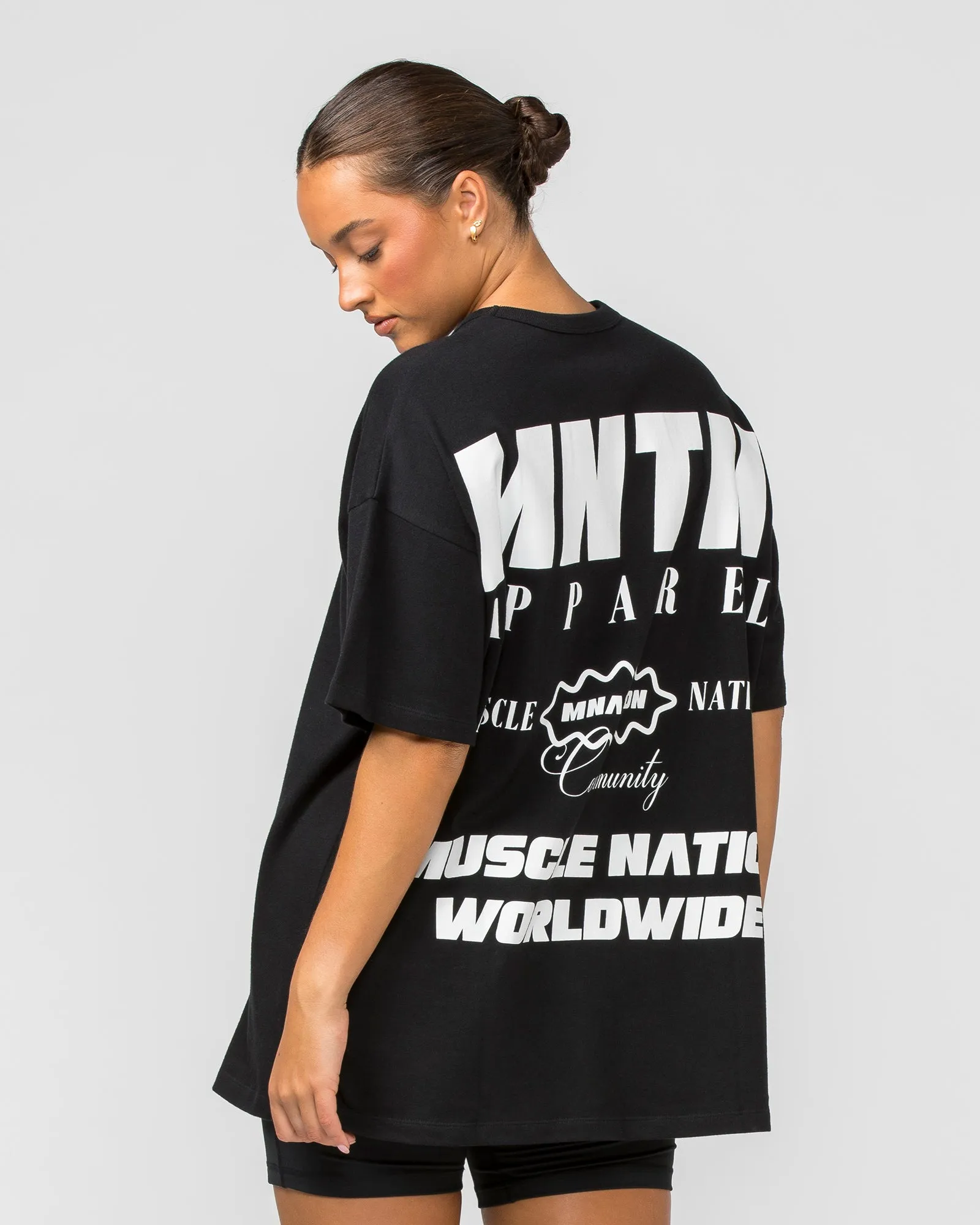 Womens Represent Oversized Tee - Black sold by Muscle Nation product image thumbnail 5