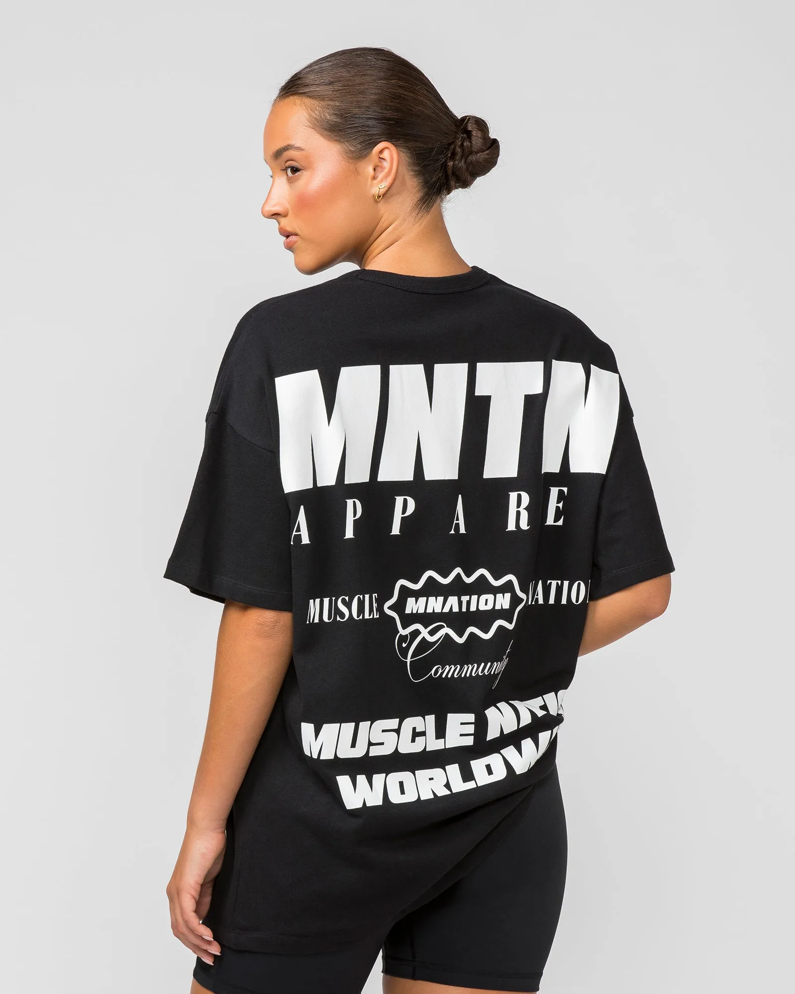 Womens Represent Oversized Tee - Black sold by Muscle Nation product image thumbnail 2