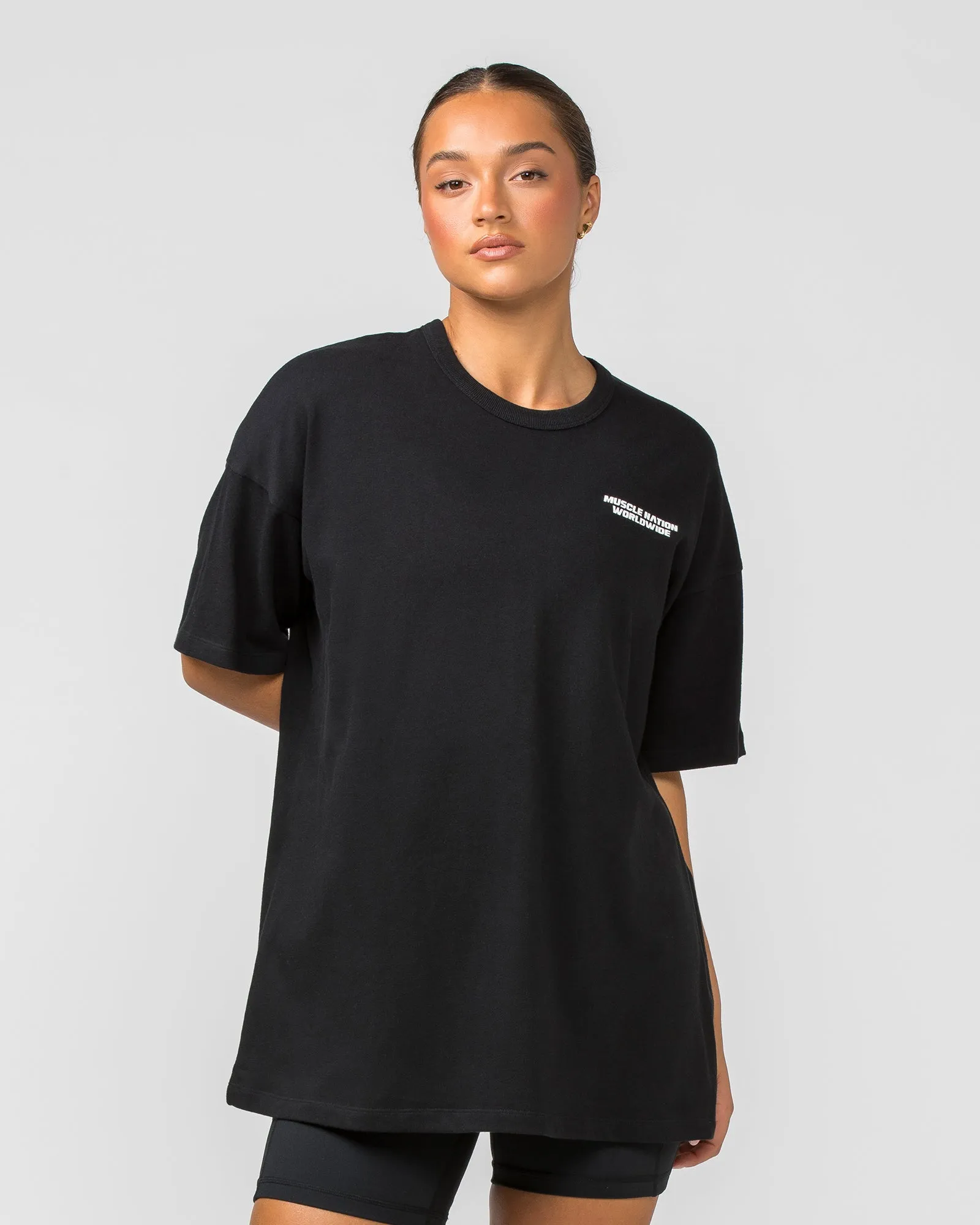 Womens Represent Oversized Tee - Black sold by Muscle Nation product image thumbnail 3