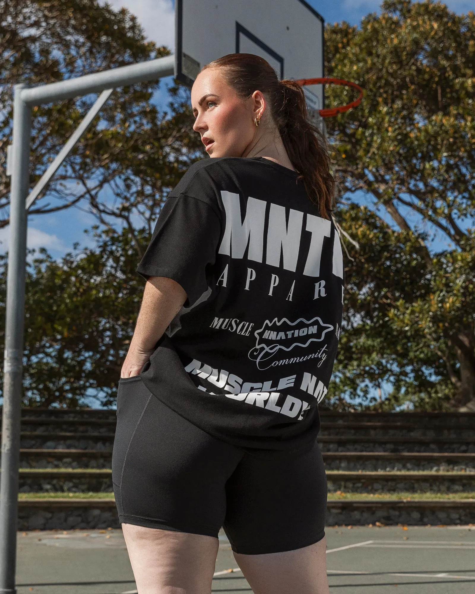 Womens Represent Oversized Tee - Black sold by Muscle Nation
