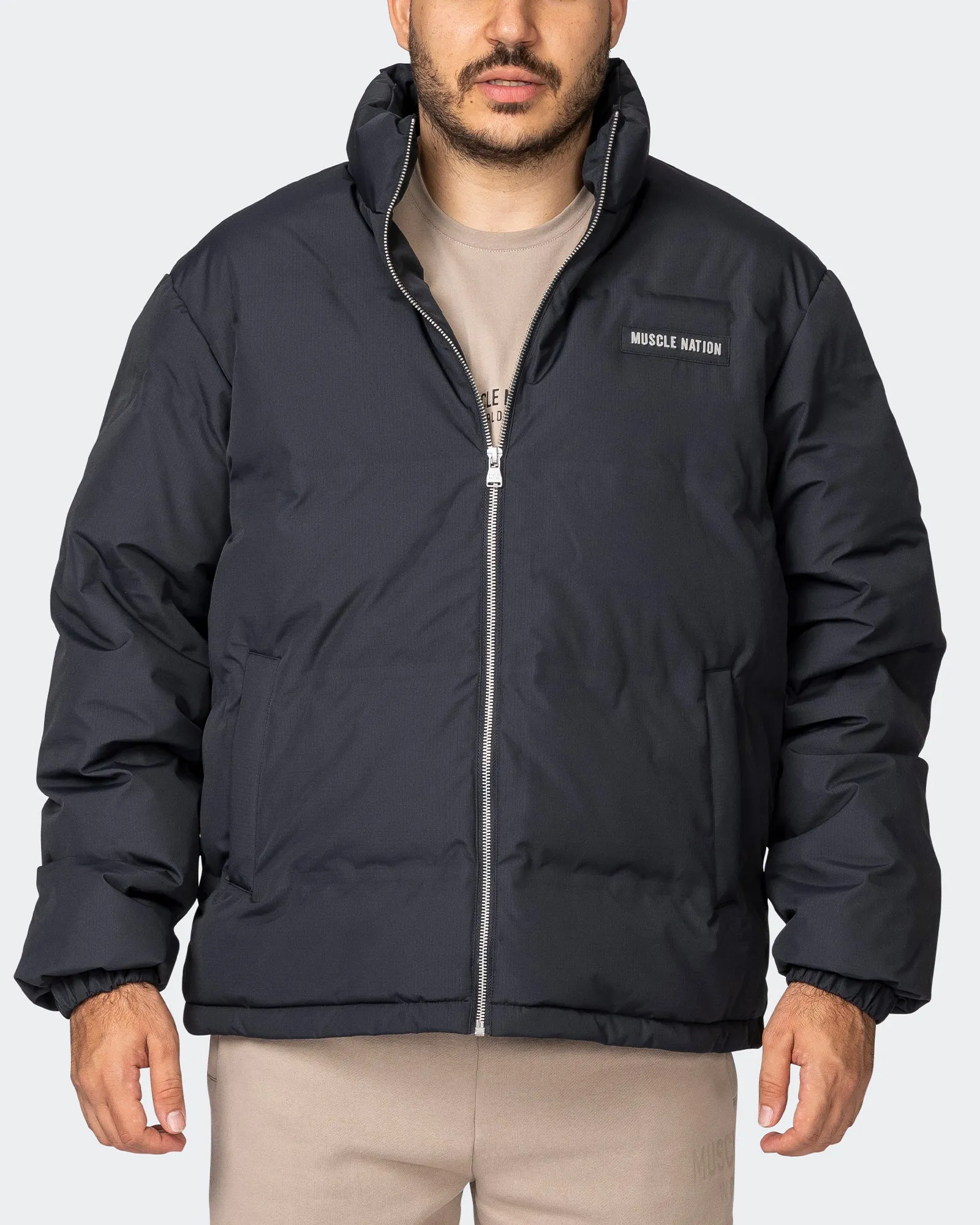 Mens Puffer Jacket - Black sold by Muscle Nation product image thumbnail 3
