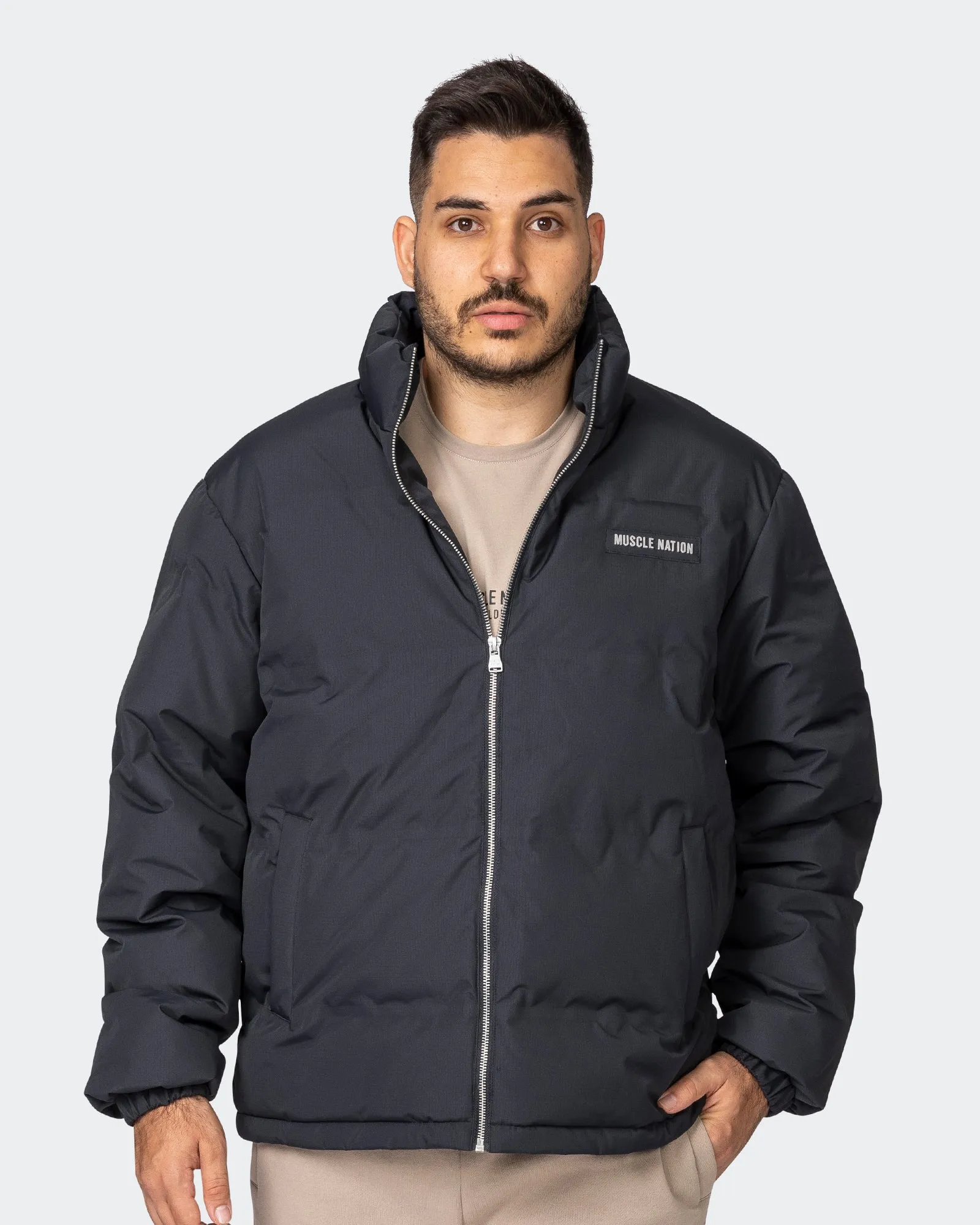 Mens Puffer Jacket - Black sold by Muscle Nation product image thumbnail 2