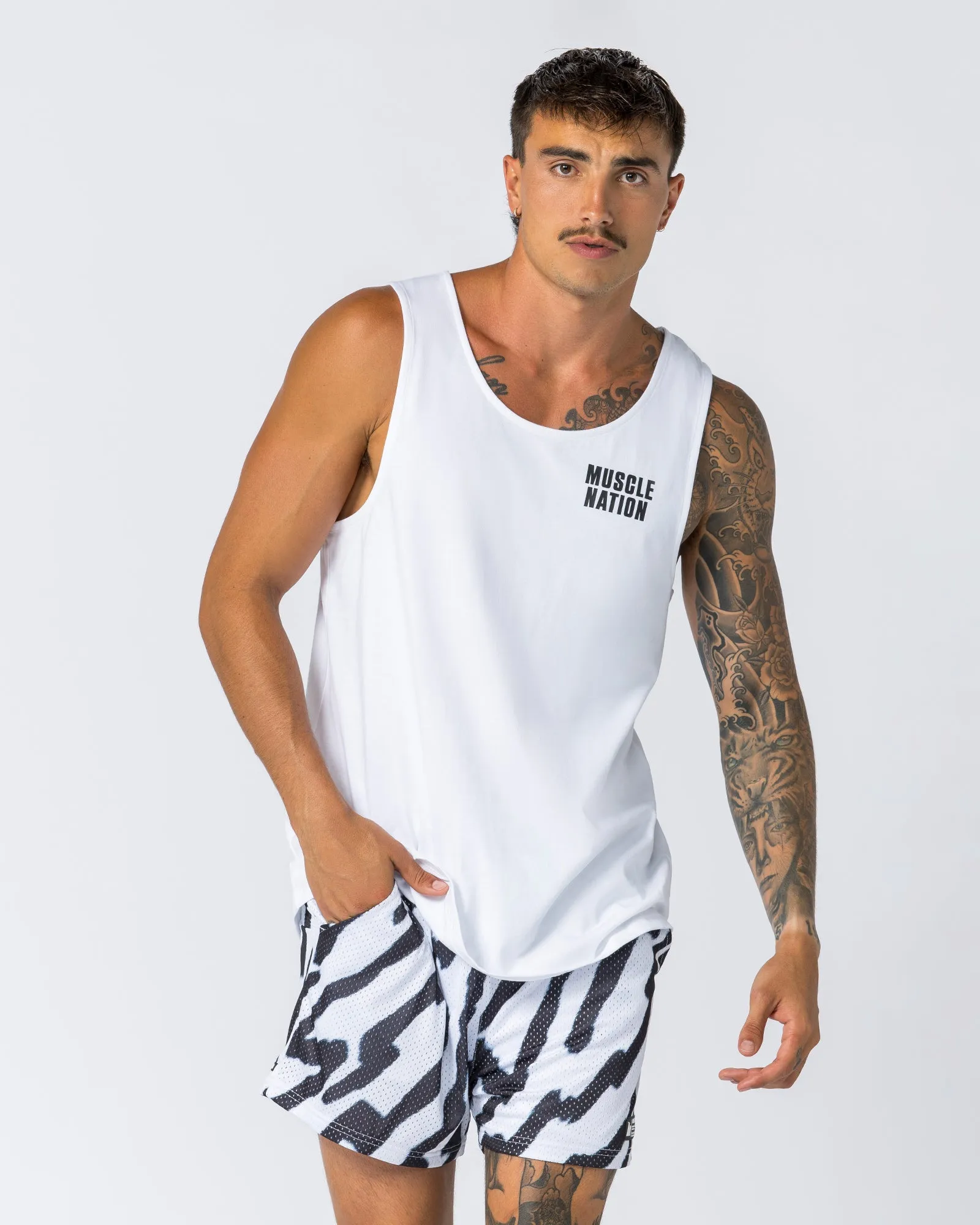 H Back Tank - White sold by Muscle Nation product image thumbnail 2