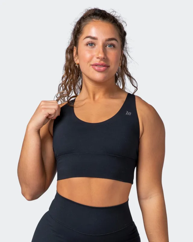 Lift Longline Bra - Black sold by Muscle Nation
