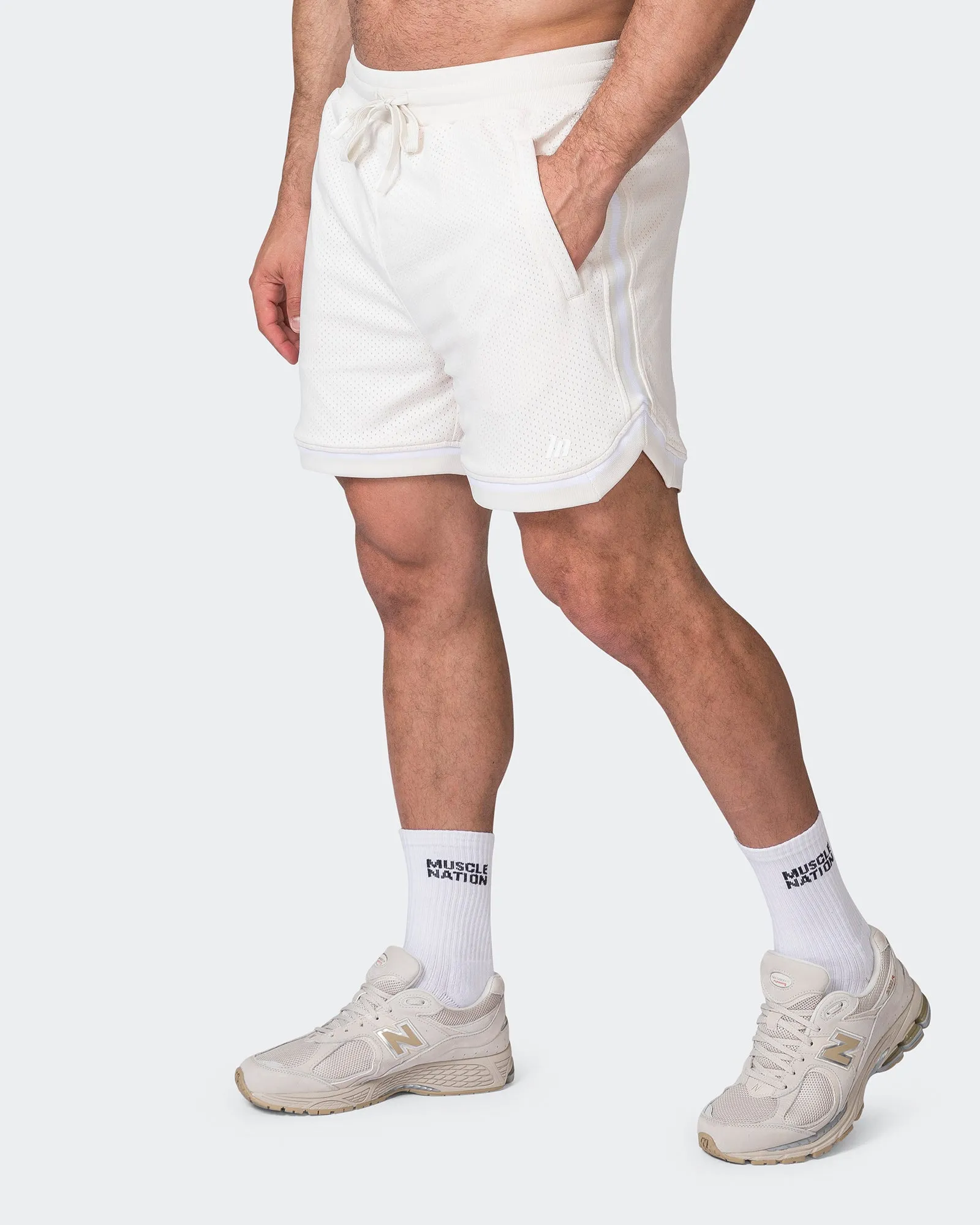 Mens 5" Basketball Shorts - Travertine sold by Muscle Nation