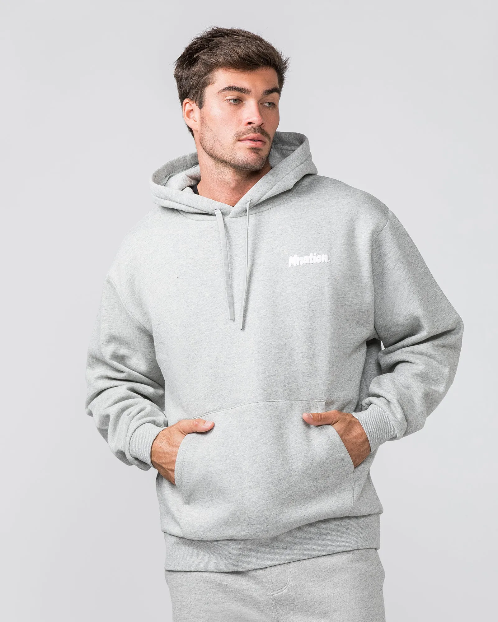 MNation Oversized Hoodie - Grey Marl sold by Muscle Nation