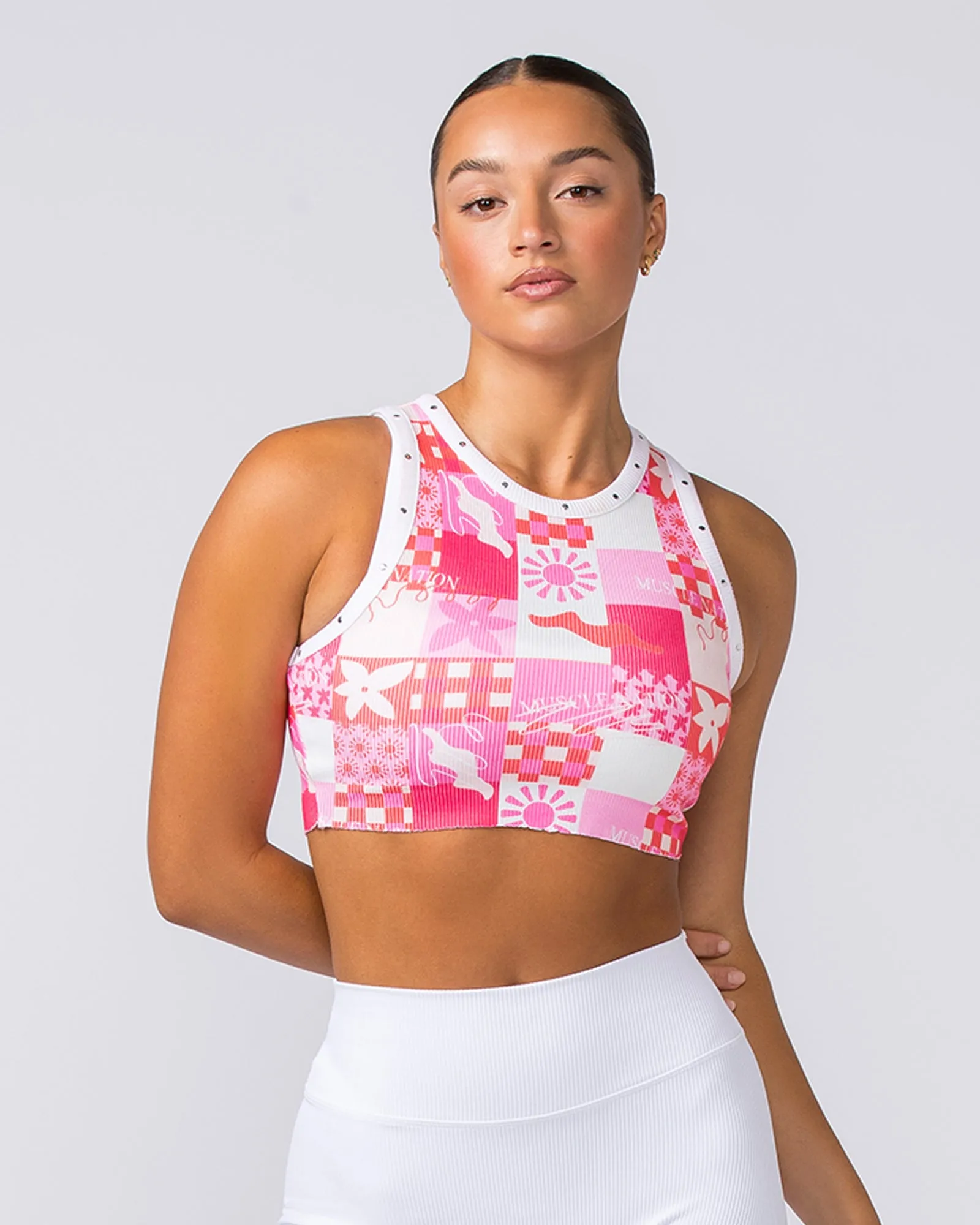 MN Rib Tank - Abstract Print sold by Muscle Nation