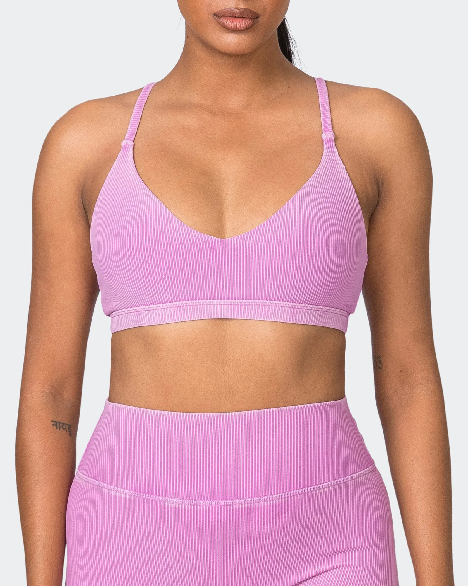 Levitate Vintage Rib Bralette - Washed Dahlia sold by Muscle Nation product image thumbnail 3