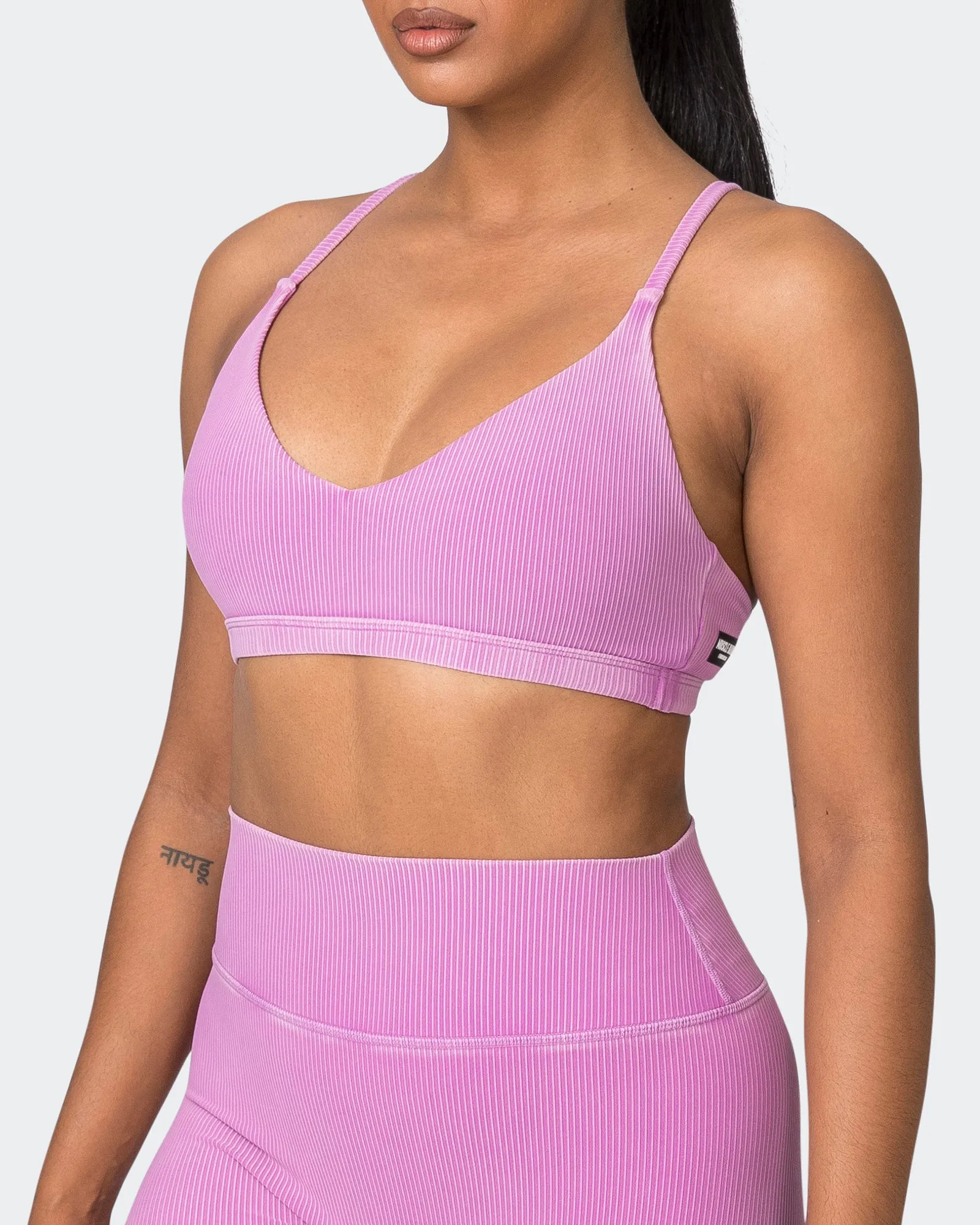 Levitate Vintage Rib Bralette - Washed Dahlia sold by Muscle Nation product image thumbnail 4