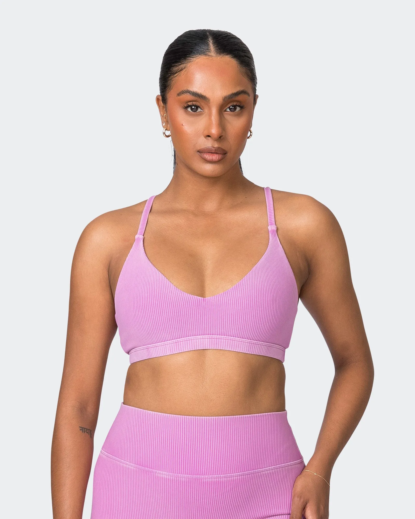 Levitate Vintage Rib Bralette - Washed Dahlia sold by Muscle Nation