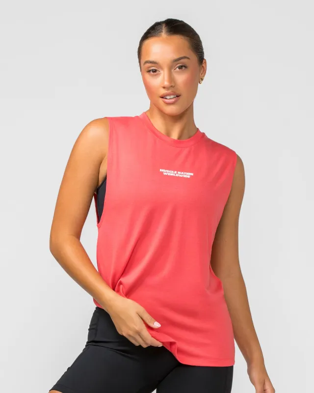 Represent Drop Arm Tank - Peach Orange sold by Muscle Nation