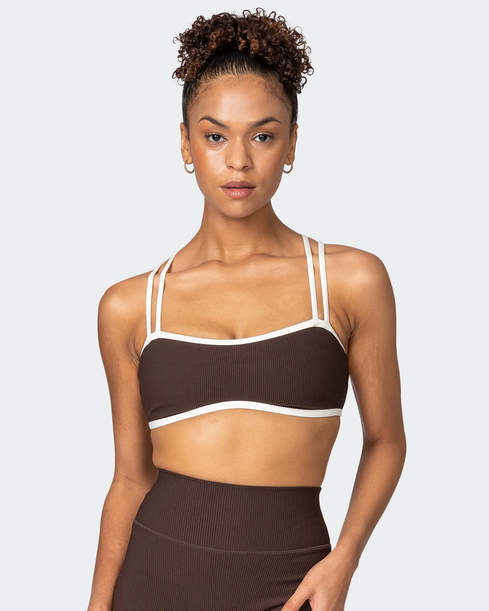 Curves Rib Bralette - Cocoa sold by Muscle Nation