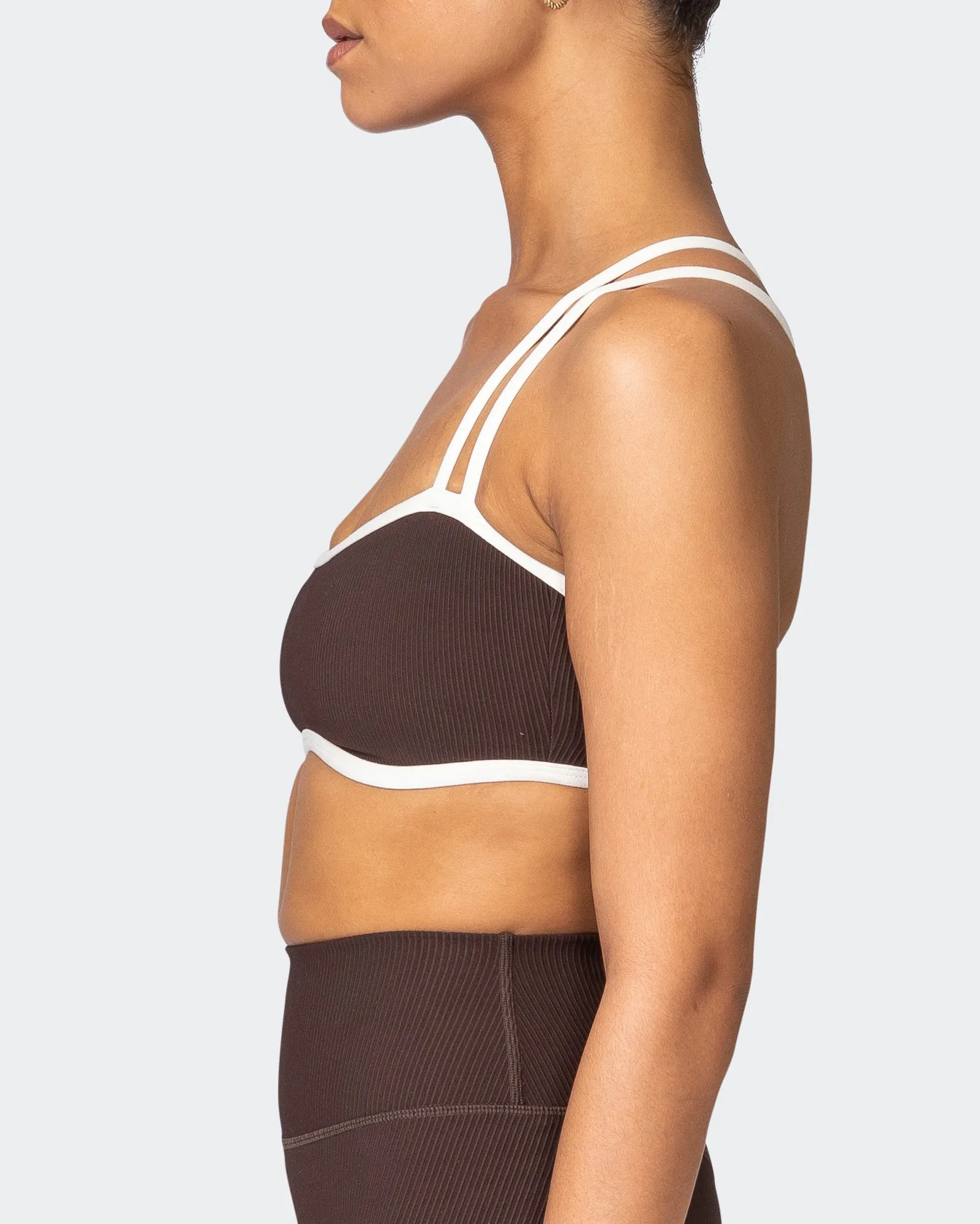 Curves Rib Bralette - Cocoa sold by Muscle Nation product image thumbnail 4